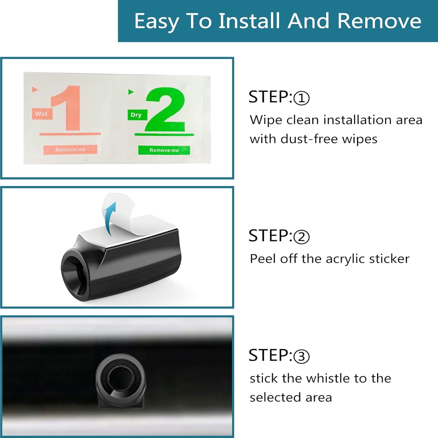 Elook 鹿警报哨子设备，汽车用，升级版丙烯酸双面胶，迷你尺寸，2个装（专利） - Image 9