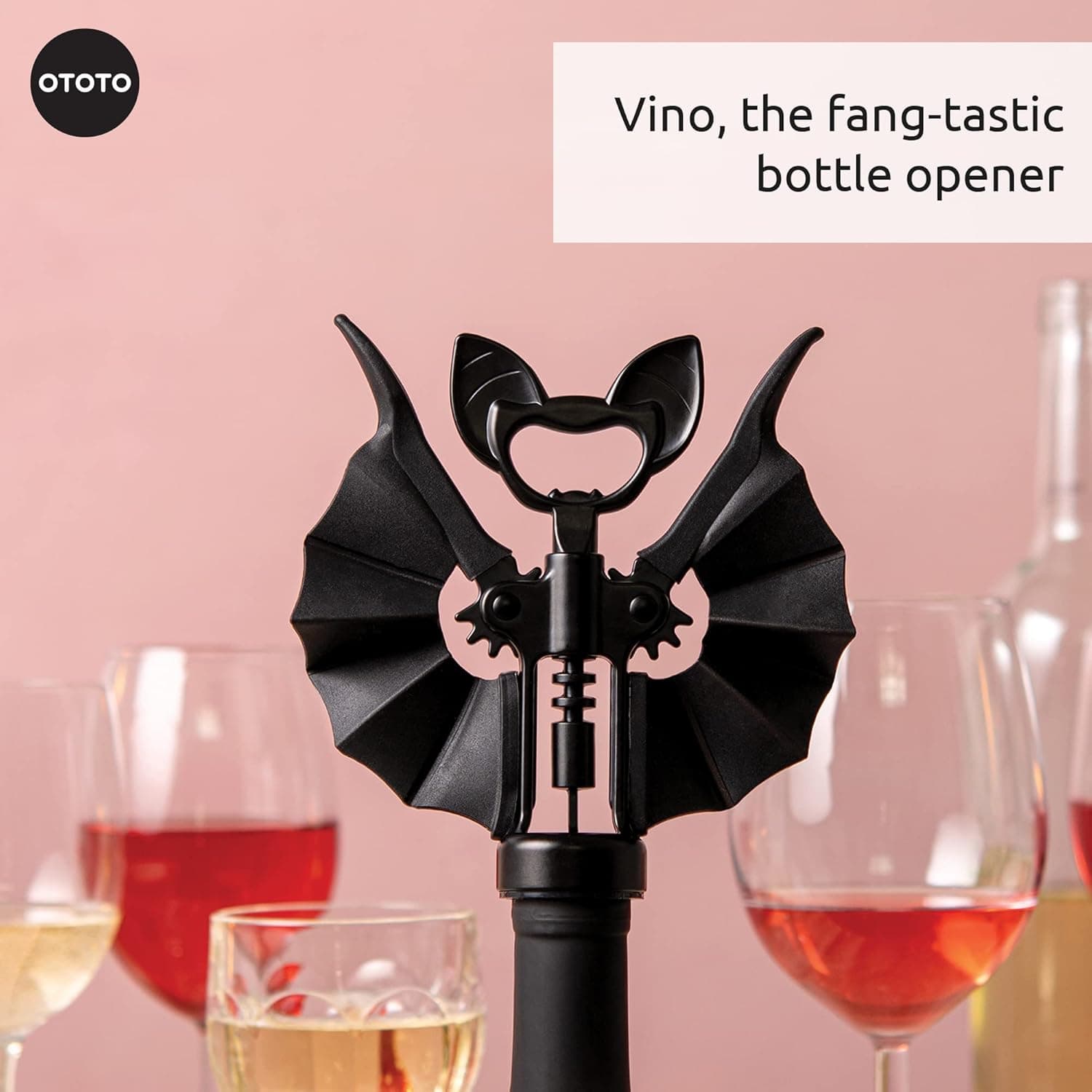 OTOTO Vino Spooky Bat 2-in-1 Wine & Beer Opener, Corkscrew & Bottle Opener - Goth Wine Accessories & Gifts for Wine Lovers - Image 5