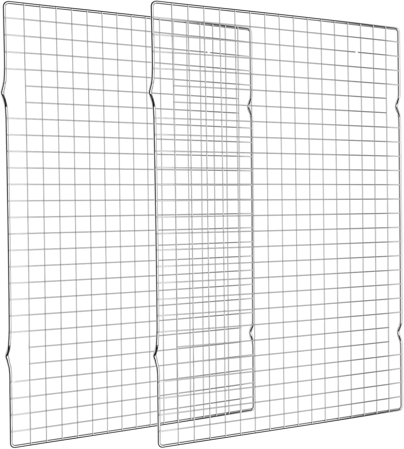Cooling Rack for Baking 2-Pack, 16x10 Inches Baking Rack, Thick Wire Cookie Rack for Cooking, Roasting, Grilling, Drying, Oven Safe, Fits Half Sheet Pan, Silver 16"x10"-2PC Silver - Image 2