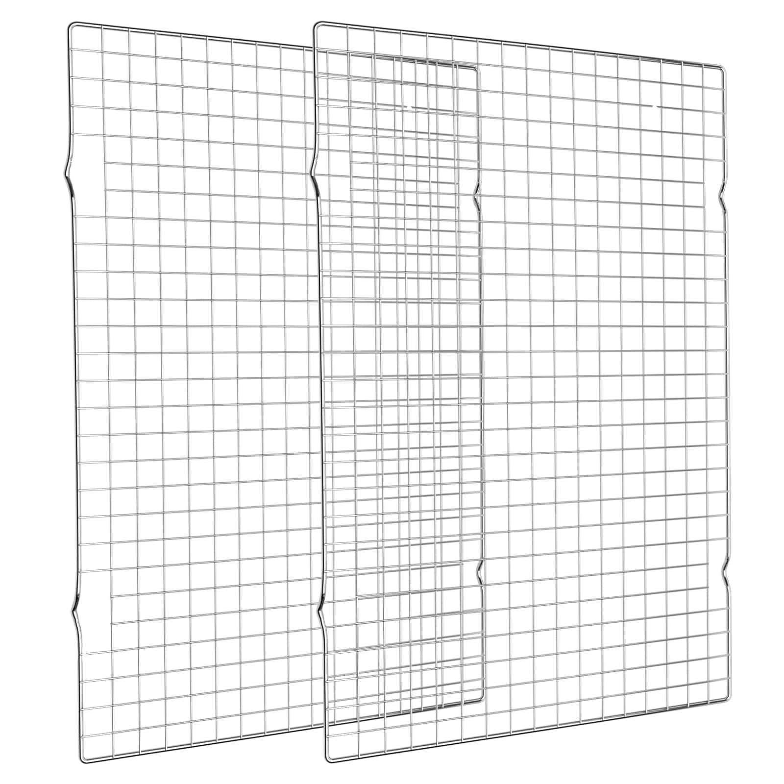 Cooling Rack for Baking 2-Pack, 16x10 Inches Baking Rack, Thick Wire Cookie Rack for Cooking, Roasting, Grilling, Drying, Oven Safe, Fits Half Sheet Pan, Silver 16"x10"-2PC Silver