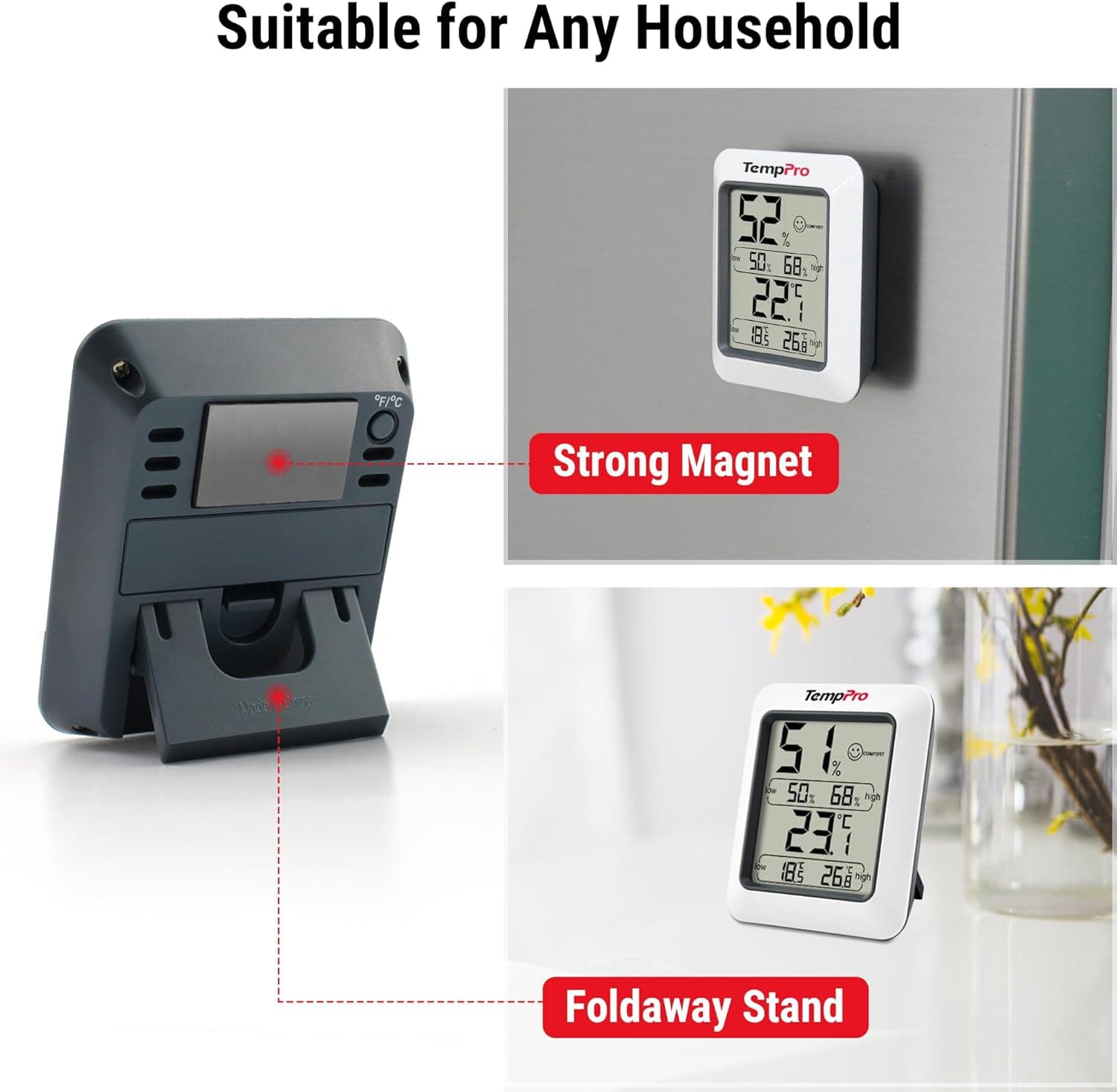 TempPro TP50 Digital Hygrometer Indoor Thermometer Room Thermometer and Humidity Gauge with Temperature Humidity Monitor(Previously ThermoPro) 1 Classic - Image 7