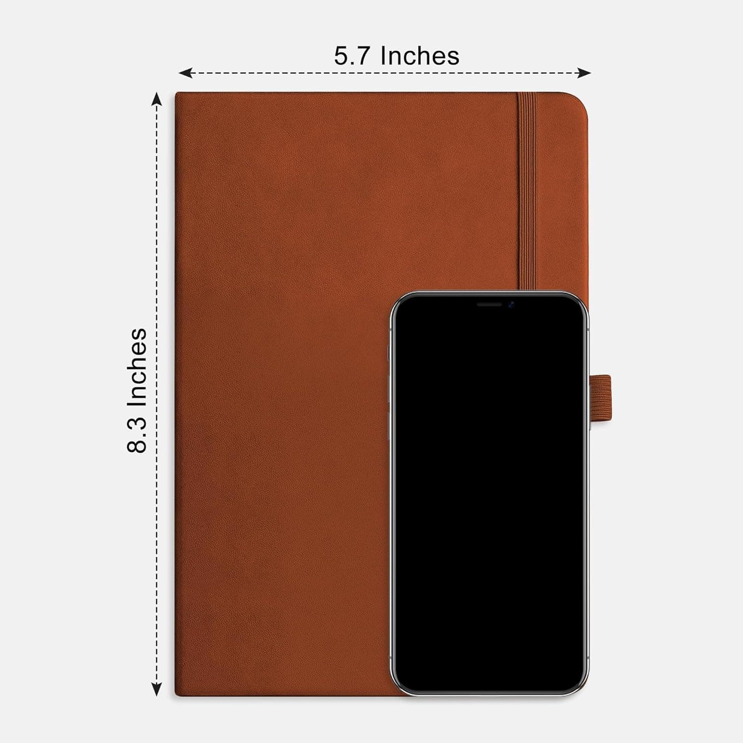 Cuaderno con Forro RETTACY, 192 Páginas Numeradas, Tamaño Mediano A5 (5.7'' x 8.3''), para Hombres y Mujeres, Diario, Escritura, Trabajo y Oficina, Tapa Dura de Cuero, Papel Grueso de 100 GSM (Marrón) Rayado Marrón - Image 9