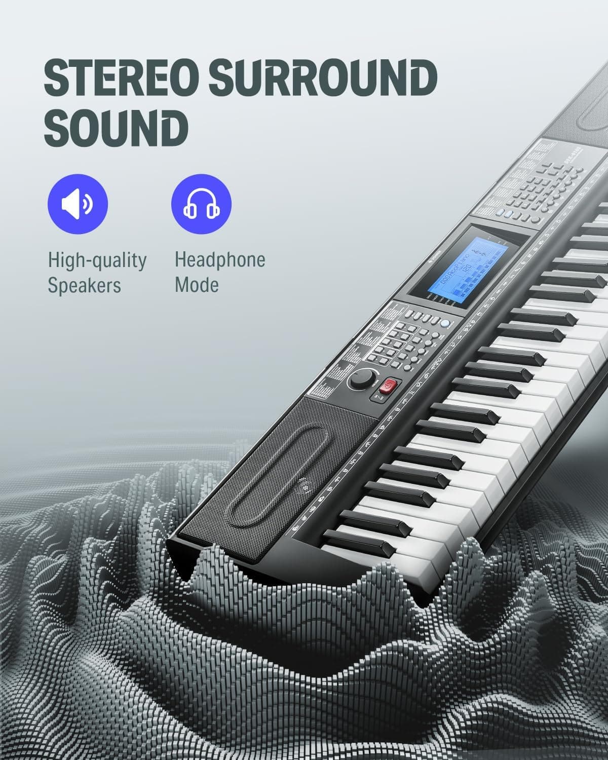 Donner Piano Eléctrico de 61 Teclas, Kit de Teclado con 249 Voces, 249 Ritmos - Incluye Soporte para Piano, Banqueta, Micrófono, Regalo para Principiantes, Negro (DEK-610S) Kit Completo Negro - Image 4