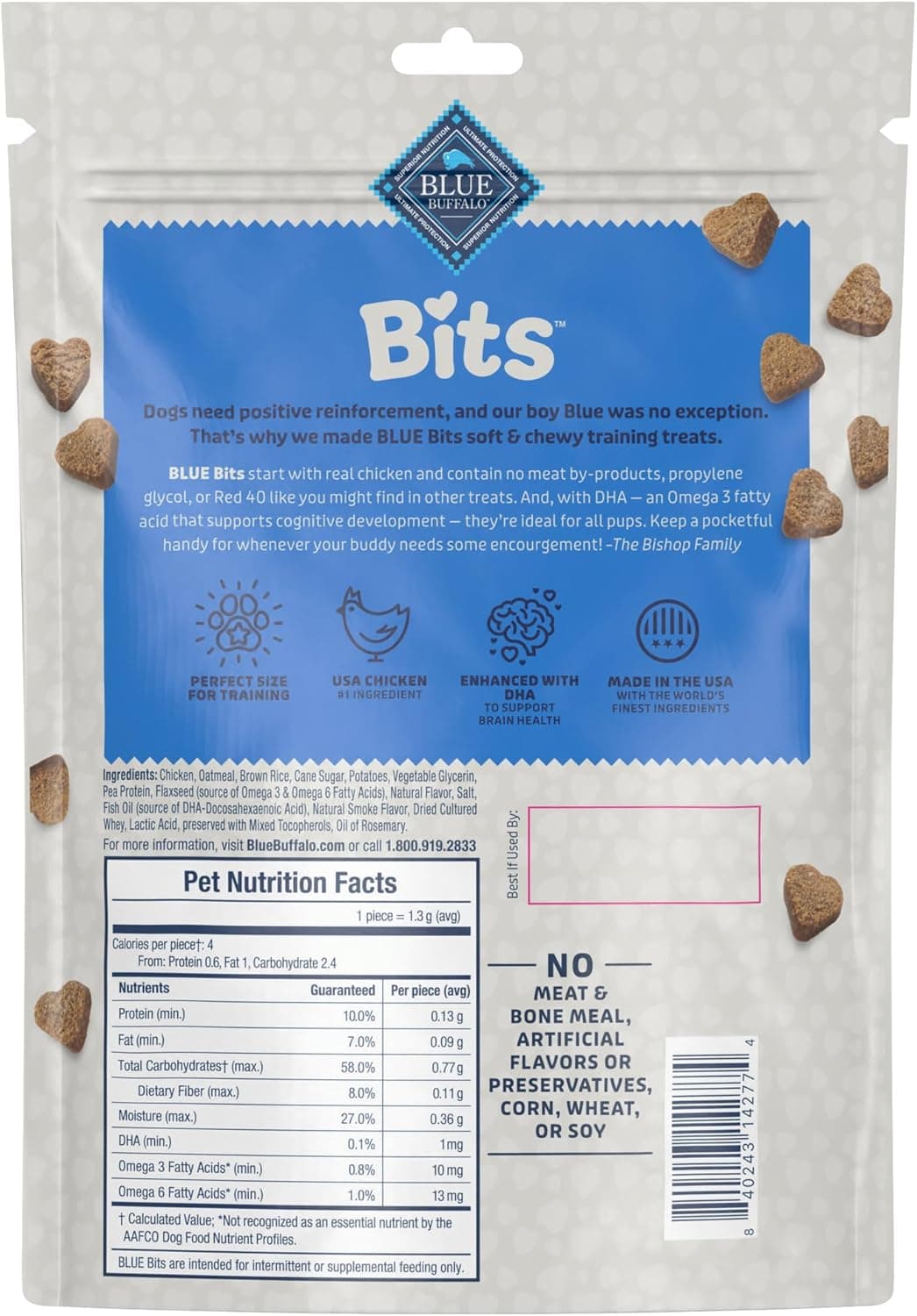 Blue Buffalo Bits Soft Dog Treats for Training, Made with Natural Ingredients & Enhanced with DHA, Chicken Recipe, 19-oz Bag Chicken 19 Ounce (Pack of 1) - Image 3