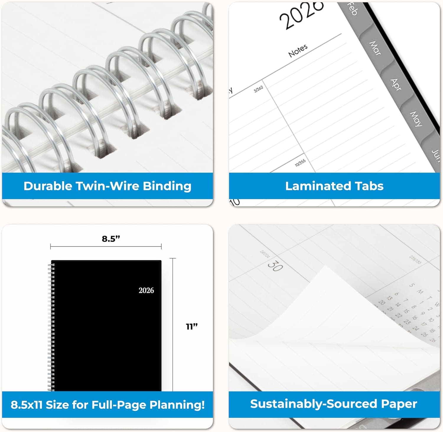 Blue Sky 2026 Weekly and Monthly Planner Calendar, Includes January 2026 - December 2026, 8.5" x 11", Flexible Cover, Wirebound, Laminated Tabs, Storage Pocket, Enterprise 8.5" x 11" Enterprise- 2026 - Image 9