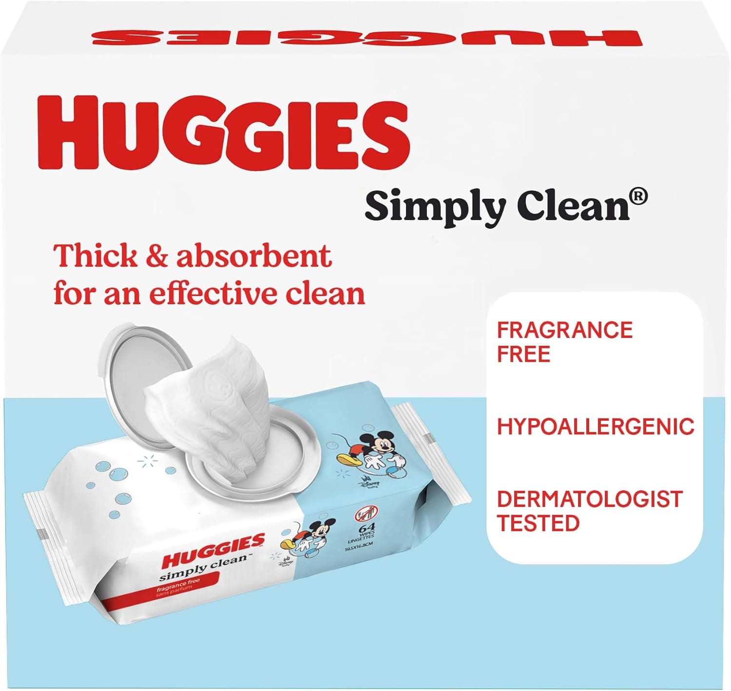 Huggies Simply Clean Unscented Baby Diaper Wipes, 11 Flip-Top Packs (704 Wipes Total), Packaging May Vary 64 Count (Pack of 11) - Image 9