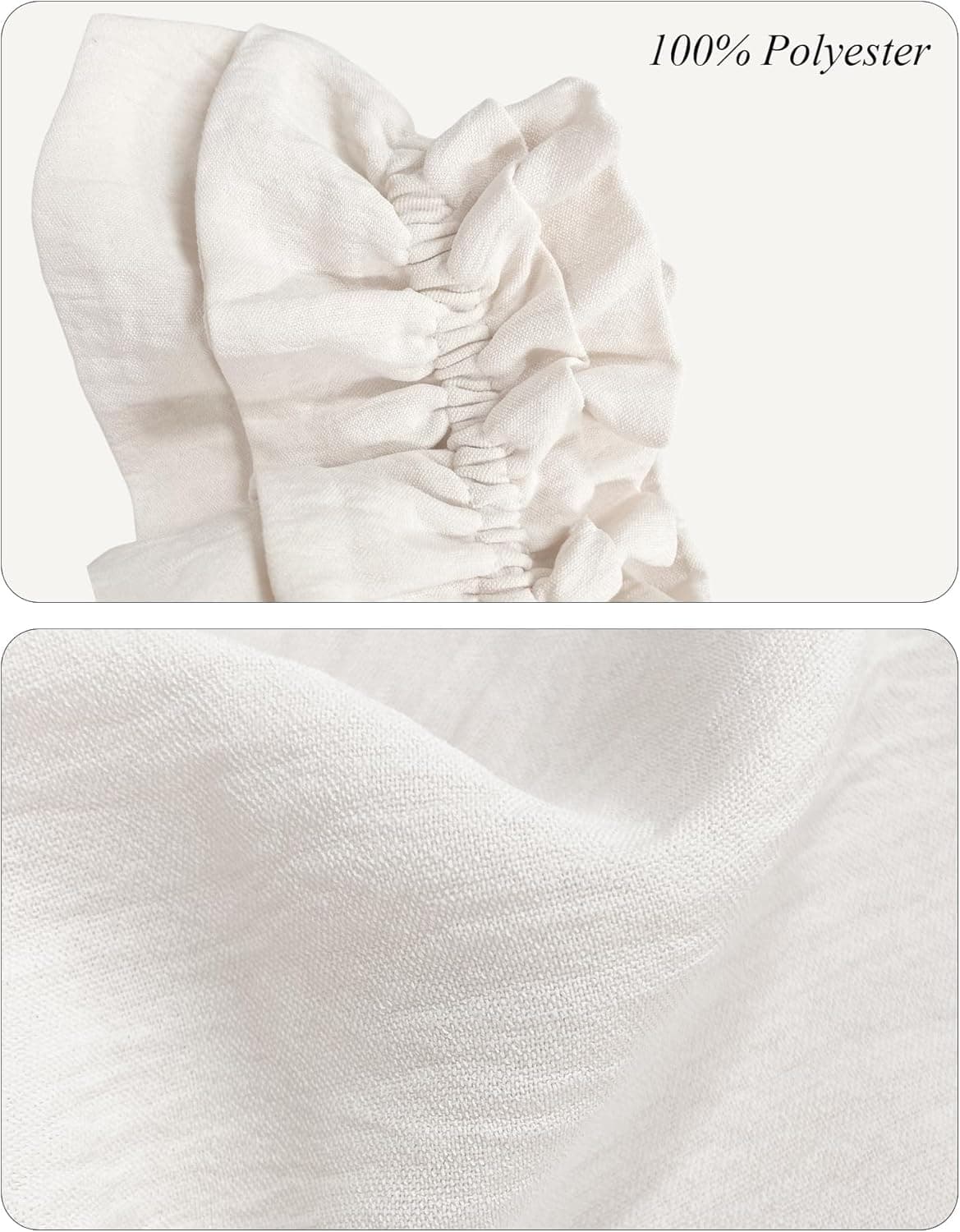 KFUBUO Womens Pajamas Set 2 Piece Ruffle Pj Soft Tank Top and Shorts Sleepwear Set Bridal Pajama for Women Set Small White - Image 7