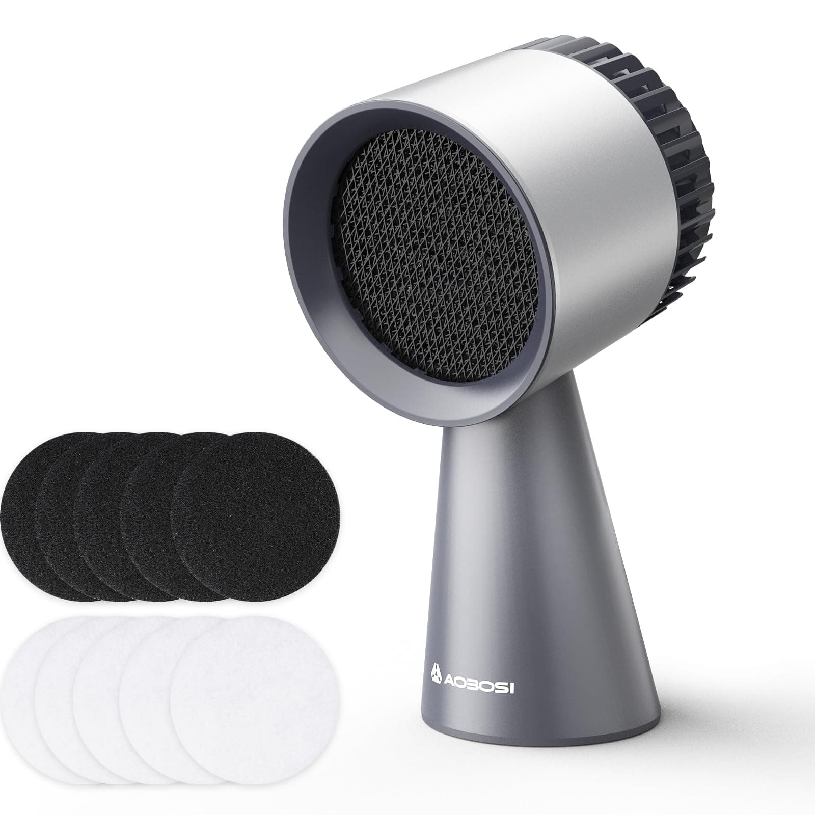 AAOBOSI Campana Extractora Portátil, Campana de Mesa con Mayor Calibre, Ventilador de Cocina de 3 Velocidades, Bajo Ruido, Taza de Recolección de Aceite, 10 Filtros de Aire y Aceite, Campana de Cocina Portátil para Interior y Exterior, RV 300CFM Gris