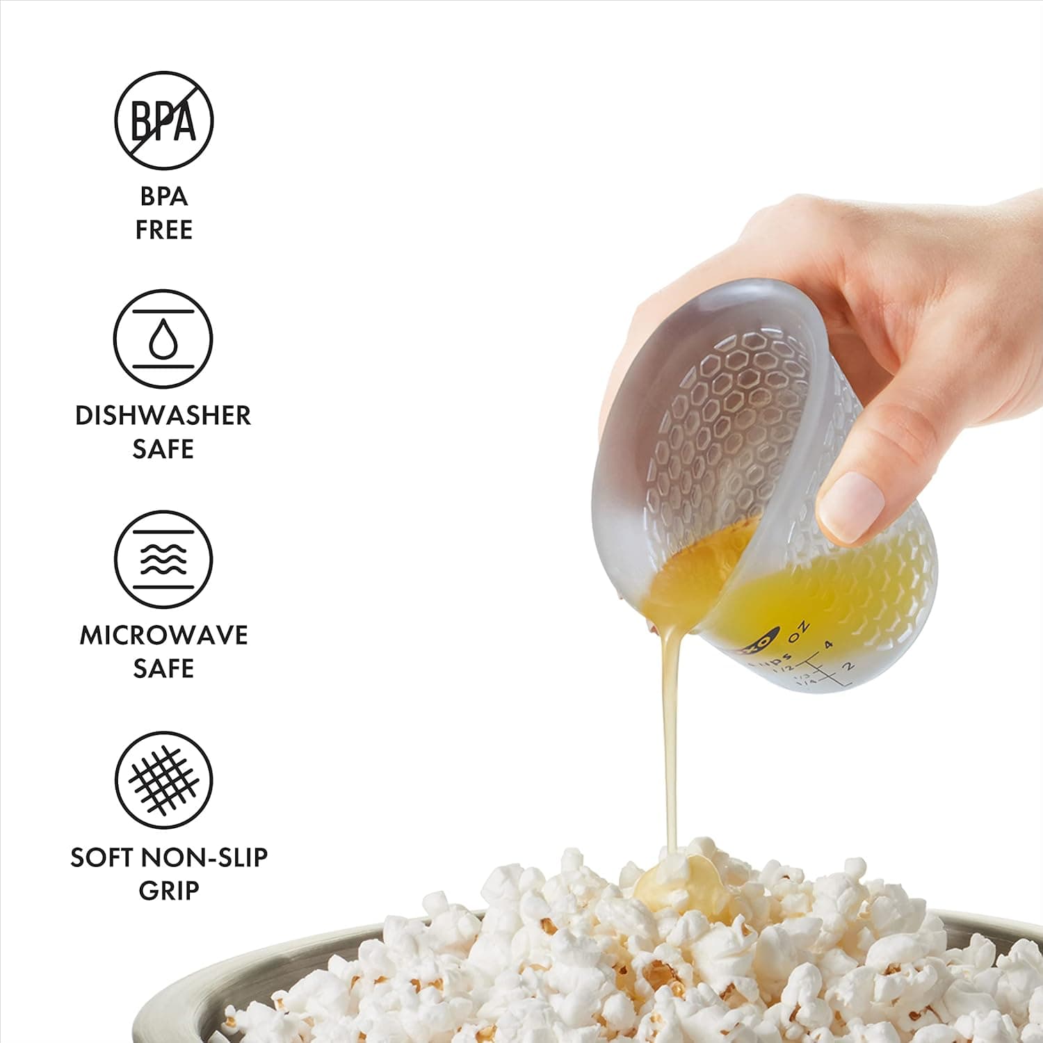 OXO Good Grips 3 Piece Squeeze & Pour Silicone Measuring Cup Set 3 Piece Set Cup - Image 6