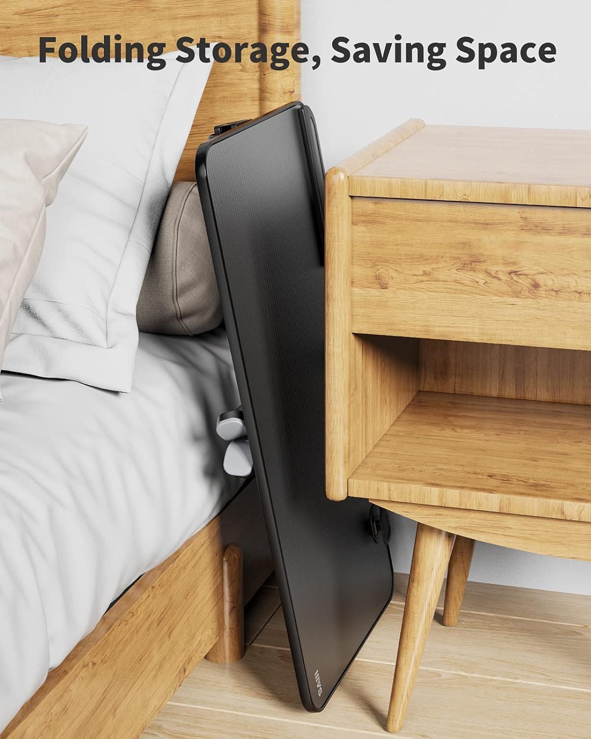 SAIJI Height & Angle Adjustable Laptop Stand for Bed, Lap Desk Bed Tray Table, Light Weight Foldable Portable Laptop Table for Couch Sofa Chair Floor Desk for Adults, Kids (Black) Black 20.5 x 11.8 In - Image 9