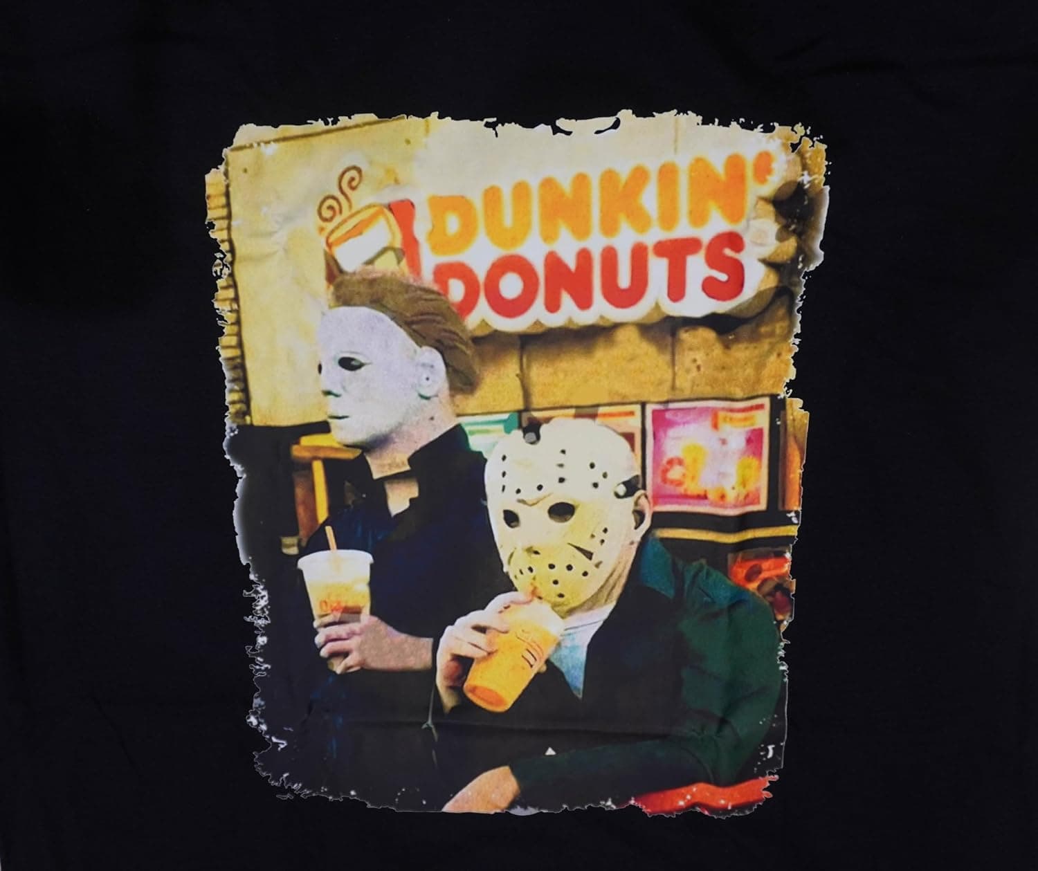 Halloween Movie Inspired T-Shirt Michael Myers Drinking Coffee Funny Humorous Tee for Him Large Black - Image 3