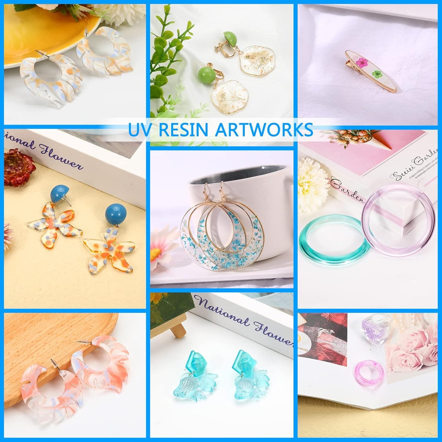 KISREL UV Resin 1000g - Upgraded Hard Type Crystal Clear Ultraviolet Curing UV Epoxy Resin for Craft Jewelry Making UV1000g - Image 7