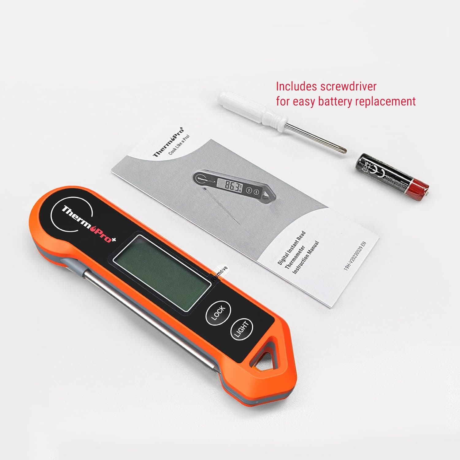 ThermoPro TP19H Digital Meat Thermometer for Cooking with Ambidextrous Backlit and Motion Sensing Kitchen Cooking Food Thermometer for BBQ Grill Smoker Oil Fry Candy Instant Read Thermometer Bright-orange - Image 10