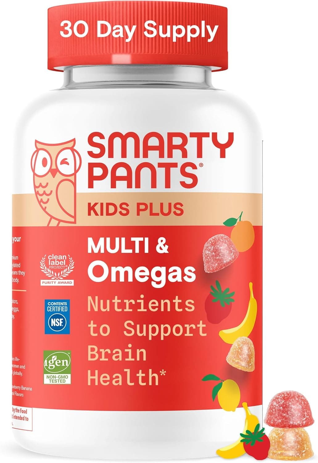 SmartyPants Kids Multivitamin Gummies - Improved Formula: Omega 3 (DHA/EPA), Vitamins D3, C, B12, B6, Vitamin A, K & Zinc, Gluten Free, Three Fruit Flavors, 60 Count (30 Day Supply) New Formula 60 Count (Pack of 1) - Image 2