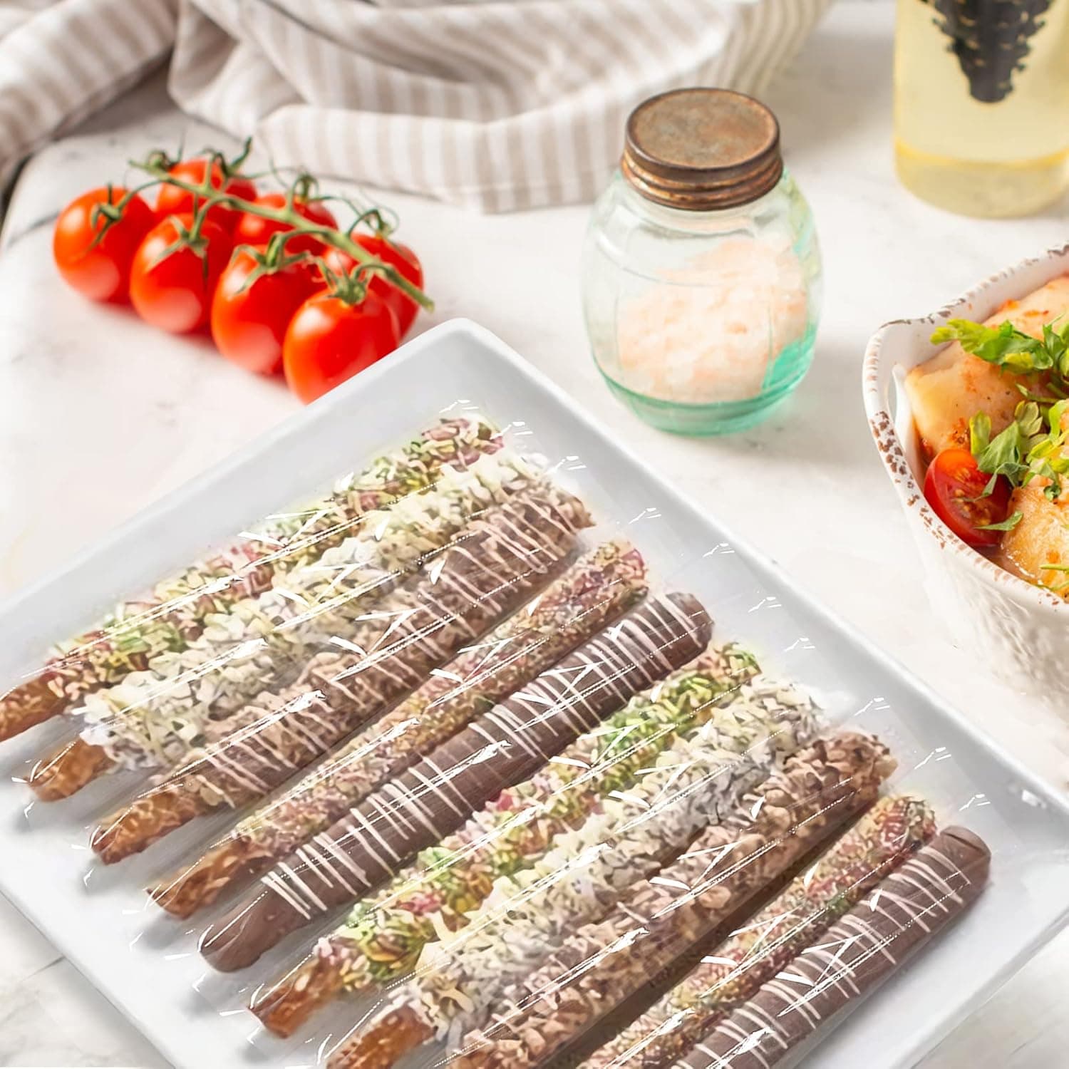 SUREHOME Pretzel Rod Bags 200 Pcs 2x8 In Clear Self Sealing Cellophane Bags for Chocolate Covered Pretzel Stick Individual Resealable Plastic Cello Bag for Party Favors Candy Treats Popsicle Packaging clear 2"x8" - Image 3