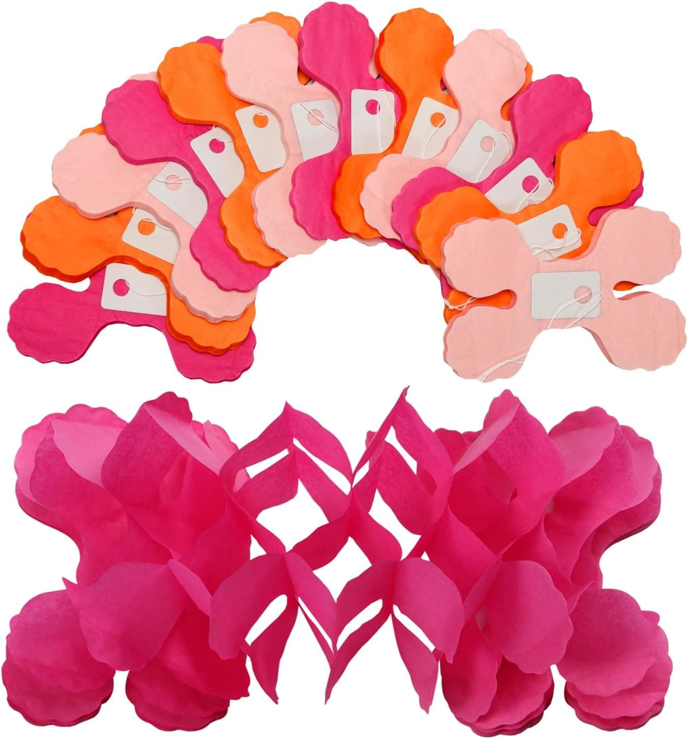 Amazon.com: Hot-Pink Burnt-Orange Fall Party-Decorations - 12pcs Streamers-Garland Birthday Baby Shower 4-Leaf Clover Paper Banners,Sunset Autumn Thanksgiving Bridal Wedding Graduation Backdrop Decor Ouruola : Home & Kitchen - Image 3