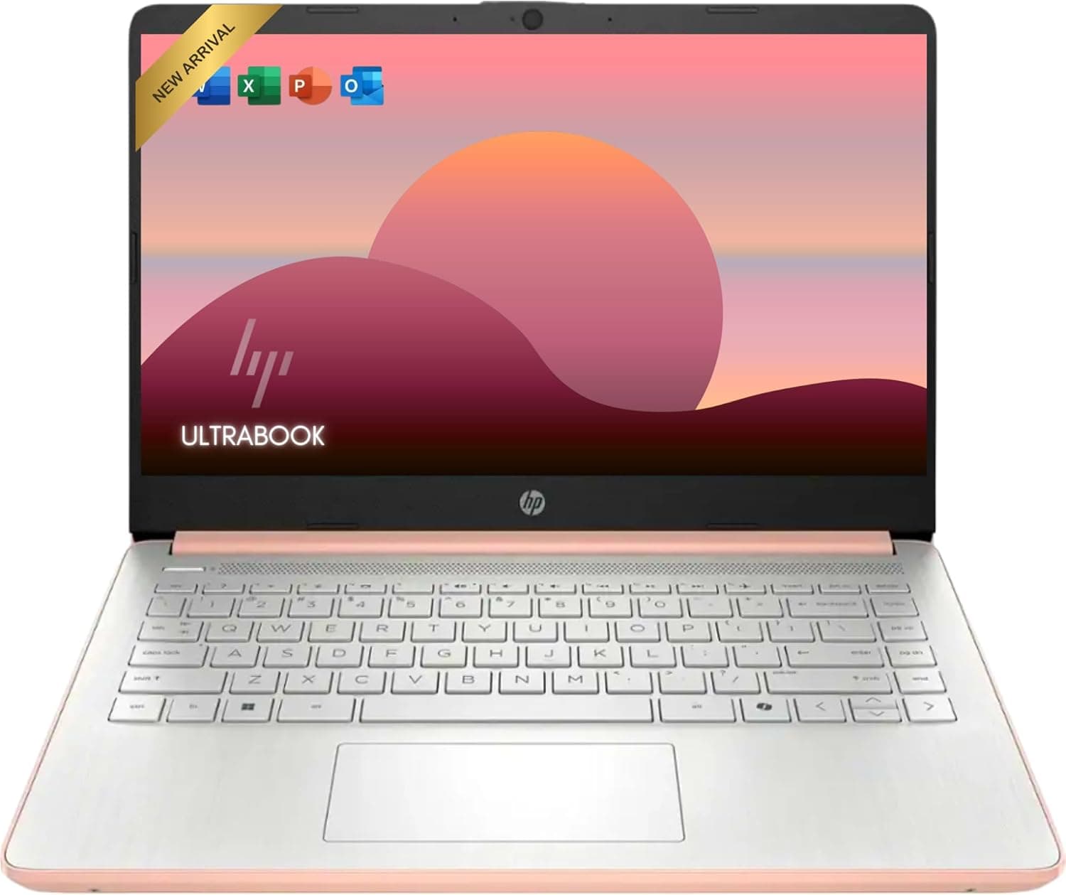 HP Rose Gold Ultrabook 14 Laptop with Office 365, Intel 4-Core CPU, 1.1TB Storage (1TB OneDrive and 64GB Emmc), 8GB RAM, Windows 11, No Mouse - Image 2