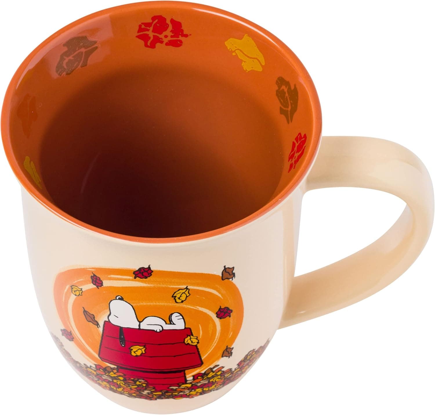 Silver Buffalo Peanuts Snoopy Leaves are Falling, Autumn is Calling Wide Rim Ceramic Mug, 16 Ounces Peanuts Autumn 16 Ounces - Image 4