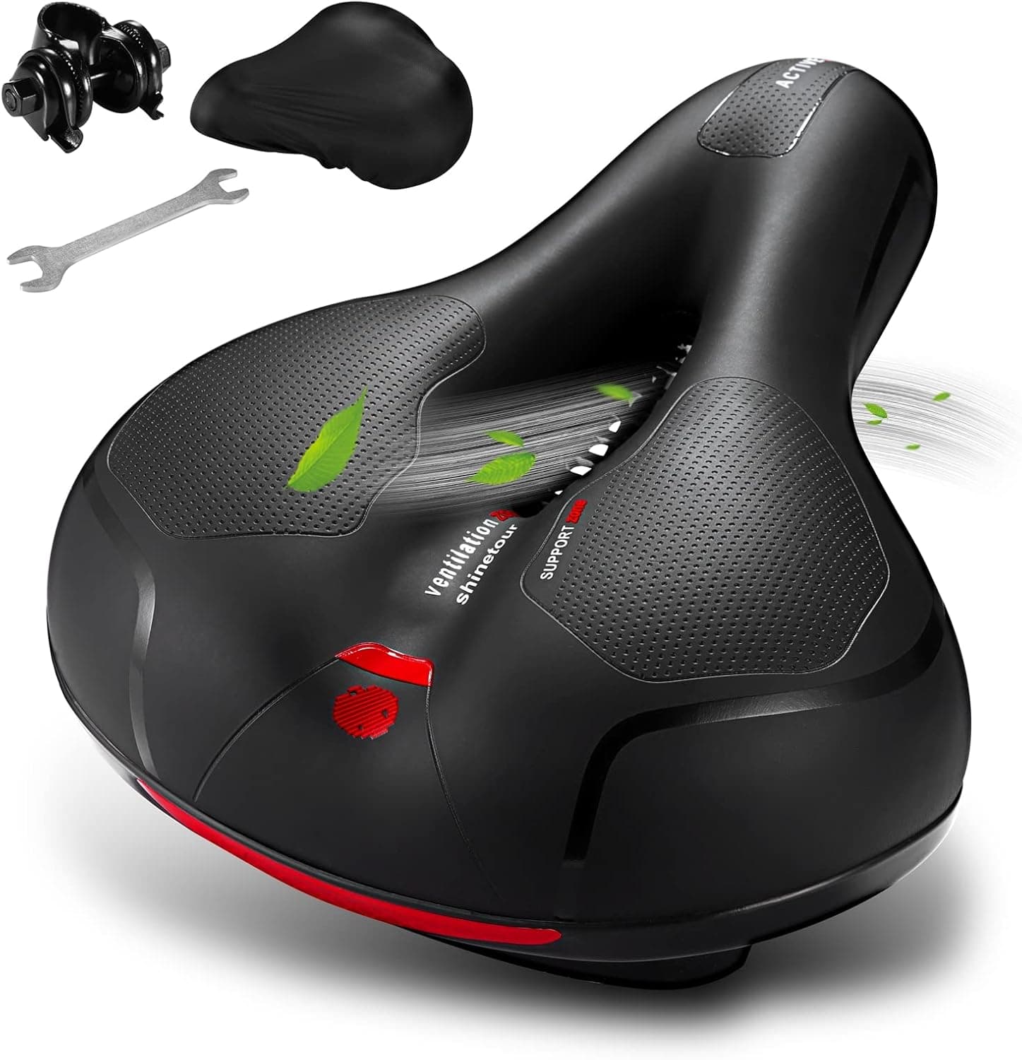 Comfortable Seat Cushion for Men Women with Dual Shock Absorbing Ball Memory Foam Waterproof Wide Bicycle Saddle Fit for Road Bikes - Image 2
