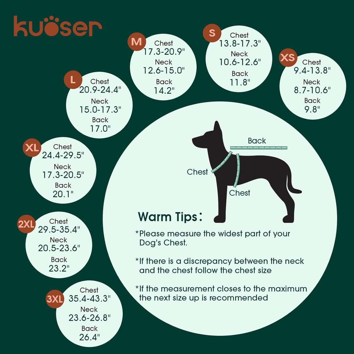 Kuoser Waterproof Dog Coat, Reversible Dog Jacket for Medium Dogs, Adjustable Durable Doggie Winter Coat Warm Puppy Cold Weather Apparel from Small to Large Breed, Bright Red M Bright Red Medium (Pack of 1) - Image 3