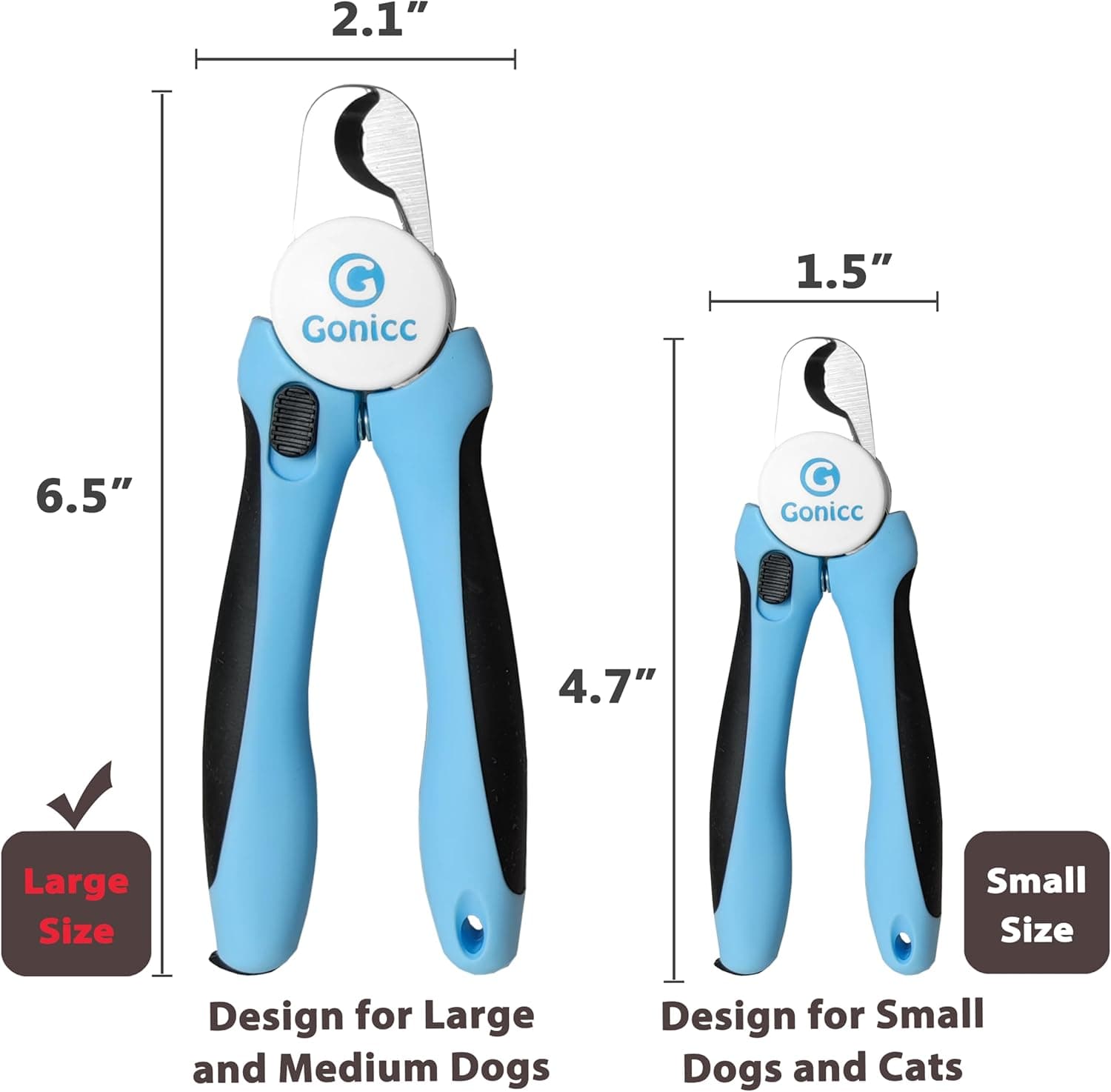 gonicc Dog & Cat Pets Nail Clippers and Trimmers - with Safety Guard to Avoid Overcutting, Free Nail File, Razor Sharp Blade - Professional Grooming Tool for Pets For Large and Medium Dogs - Image 5