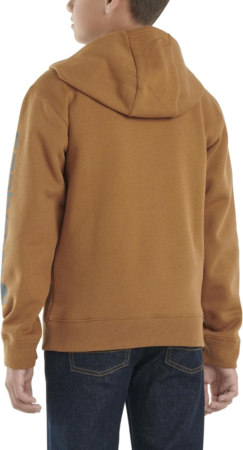Carhartt Kid's CA6272 Long-Sleeve Graphic Sweatshirt - Boys Small Carhartt Brown - Image 4