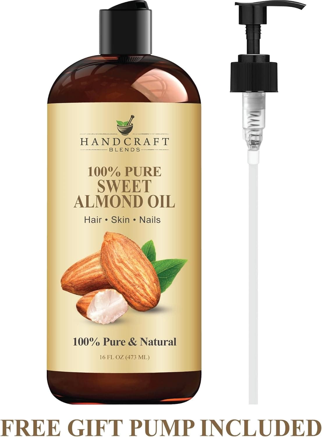 Handcraft Blends Sweet Almond Oil | 100% Pure and Natural | Bath & Body Oil | Premium Grade Carrier Oil | Skin | Hair | Body | Massage | Hexane-Free | 16 Fl Oz 16 Fl Oz (Pack of 1) Sweet Almond 16 Fl Oz (Pack of 1) - Image 8