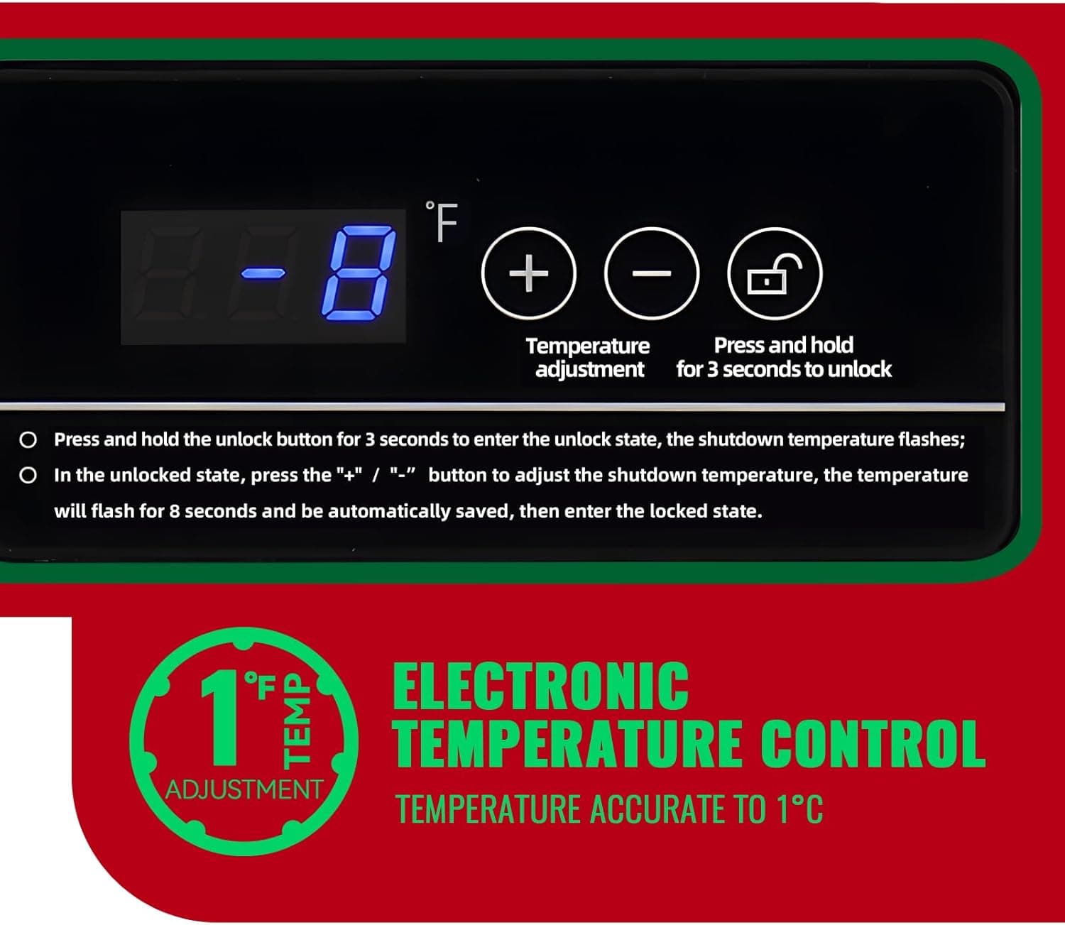 Chest Freezer 5.0Cubic Feet Deep Freezer Freestanding Freezers with 2 Removable Stainless Steel Basket, Mini Freezer Top Open Door Compact Freezer with Electronic Control 41℉ to -15℉BLACK 5.0 Cu.Ft Black - Image 2