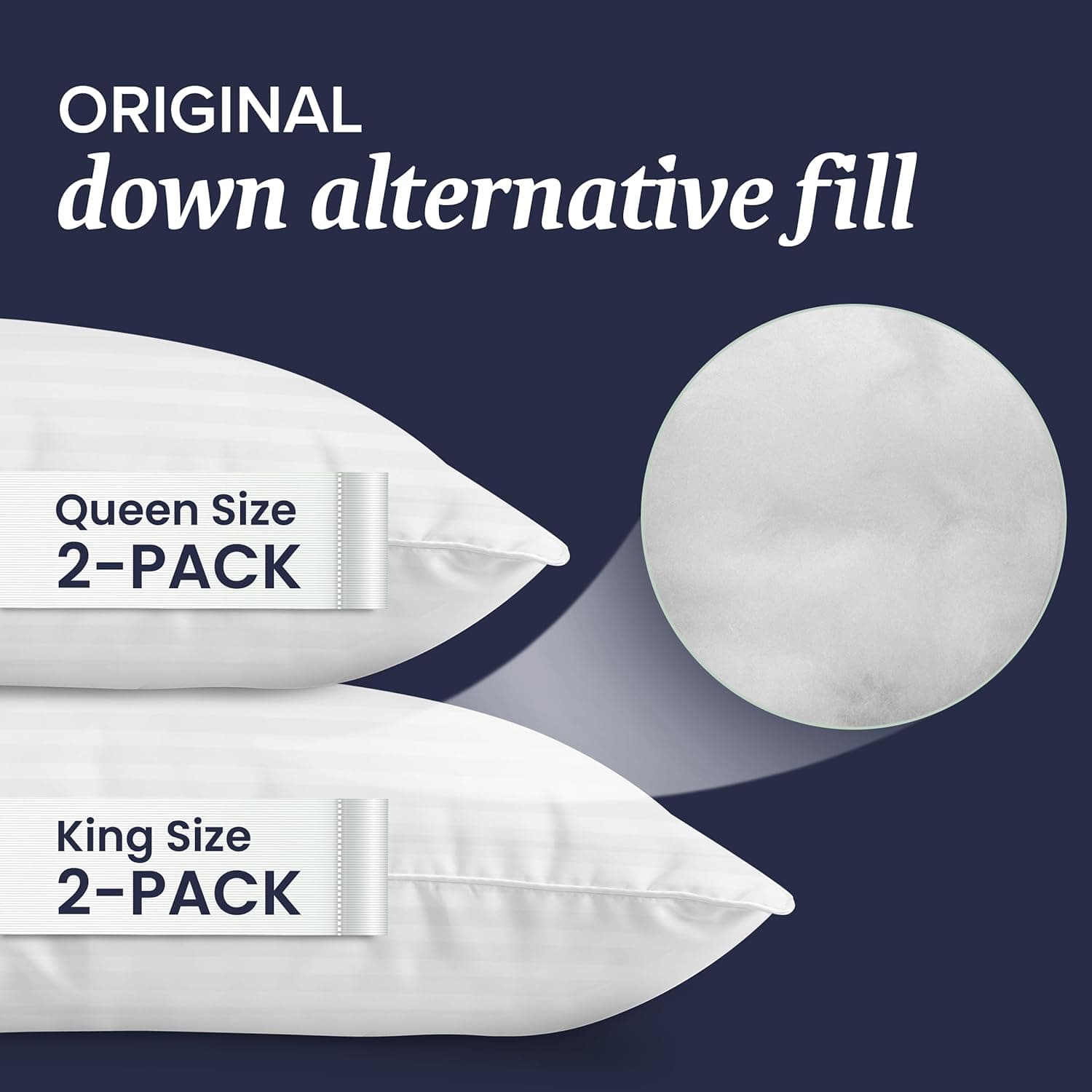 Beckham Hotel Collection Bed Pillows King Size Set of 2 - Down Alternative Pillow for Back, Stomach or Side Sleepers King White - Image 4