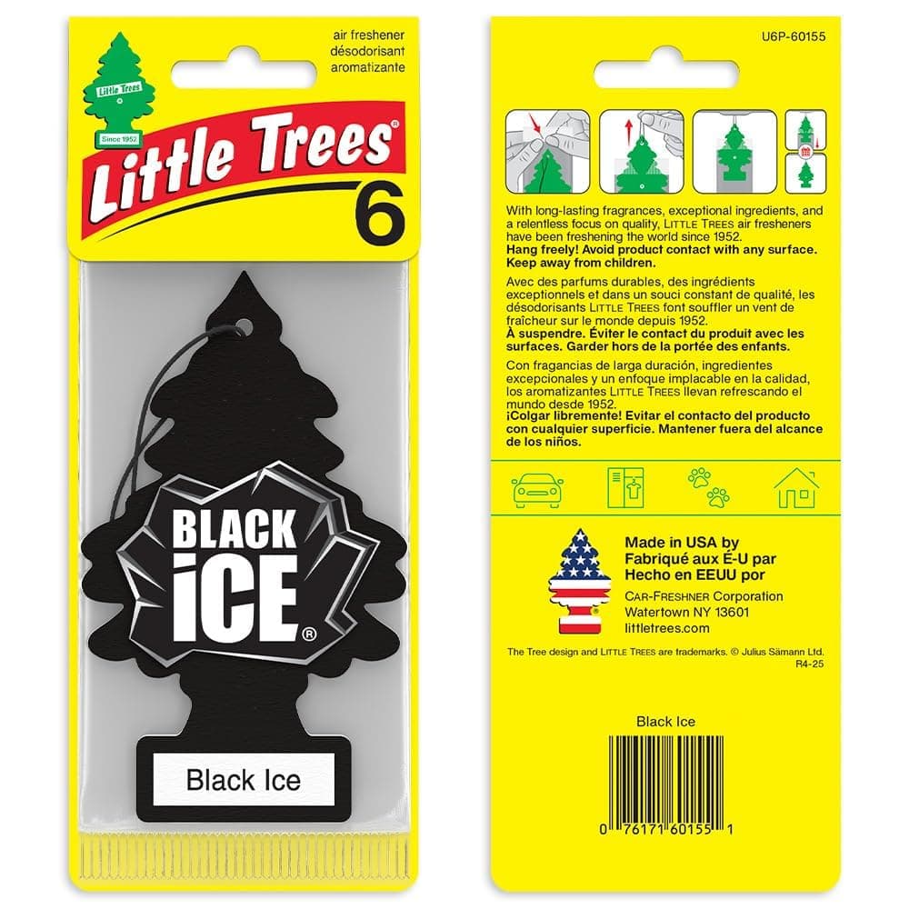 LITTLE TREES Car Air Freshener | Hanging Tree Nagbibigay ng Pangmatagalang Amoy para sa Auto at Bahay | Black Ice, 24 Air Fresheners - Image 4