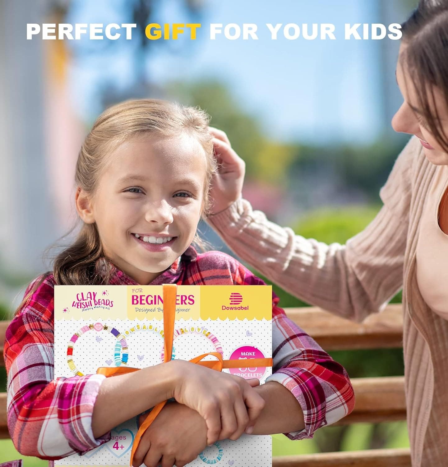 Dowsabel Clay Beads Bracelet Making Kit for Beginner, 5000 Pcs Preppy Polymer Clay Beads with Charms Kit for Jewelry Making, DIY Arts and Crafts Birthday Gifts Toys for Kids Age 6-13 Flat - Image 7