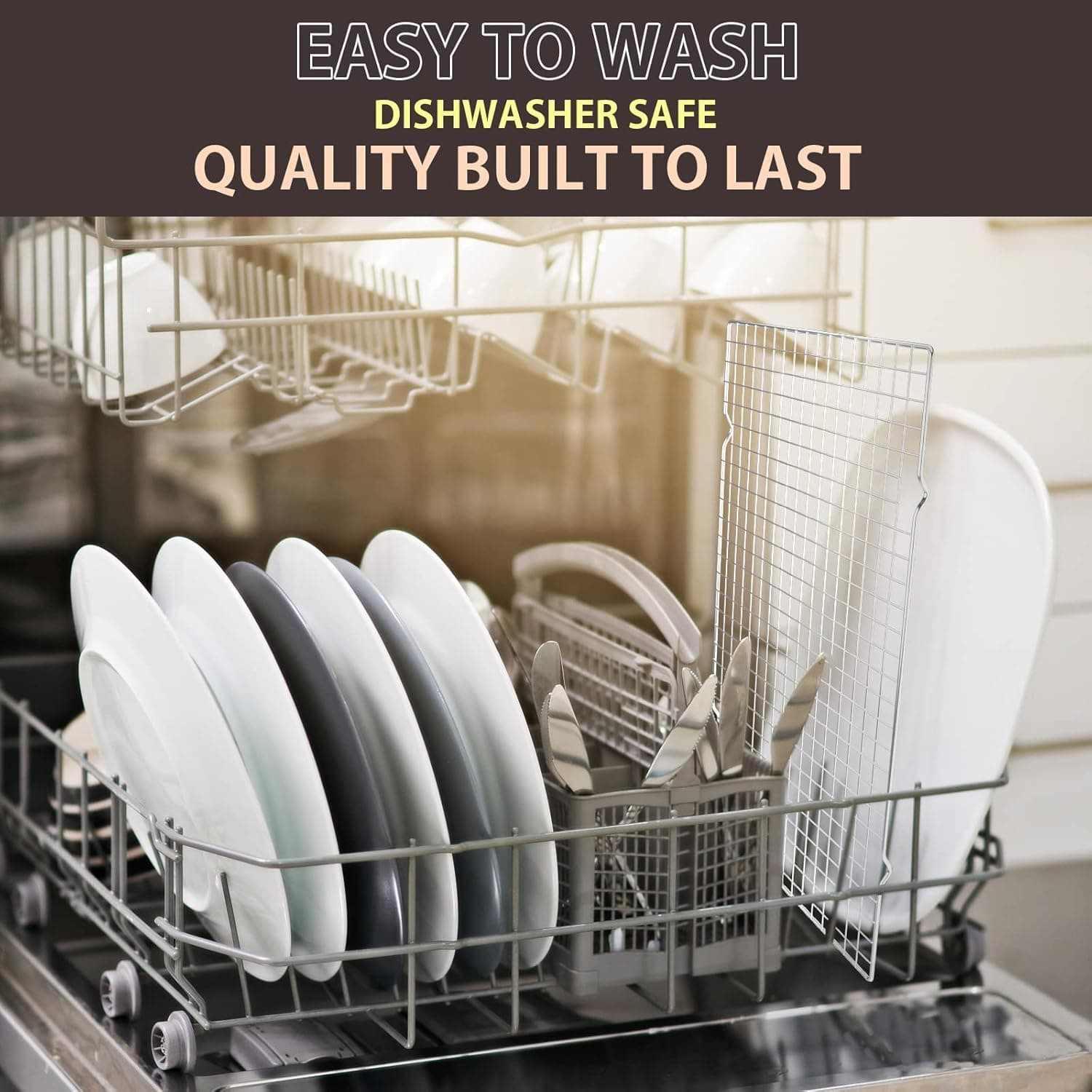 Cooling Rack for Baking 2-Pack, 16x10 Inches Baking Rack, Thick Wire Cookie Rack for Cooking, Roasting, Grilling, Drying, Oven Safe, Fits Half Sheet Pan, Silver 16"x10"-2PC Silver - Image 6