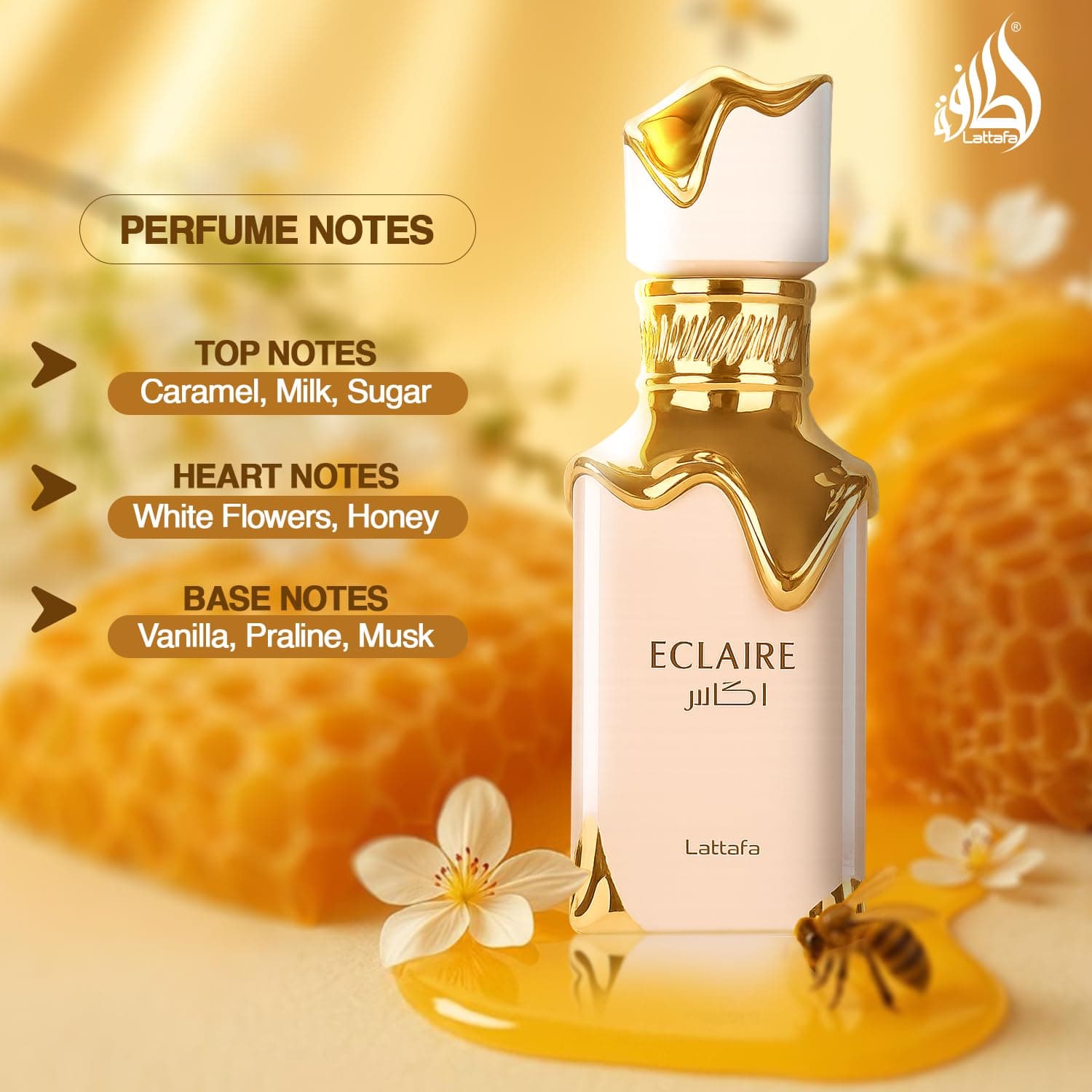 Lattafa Eclaire - Vanilla, Caramel, Sweet, Floral - Eau de Parfum Long-Lasting Fragrance for Women, 3.40 Ounce / 100 ml 3.4 Fl Oz (Pack of 1) - Image 5
