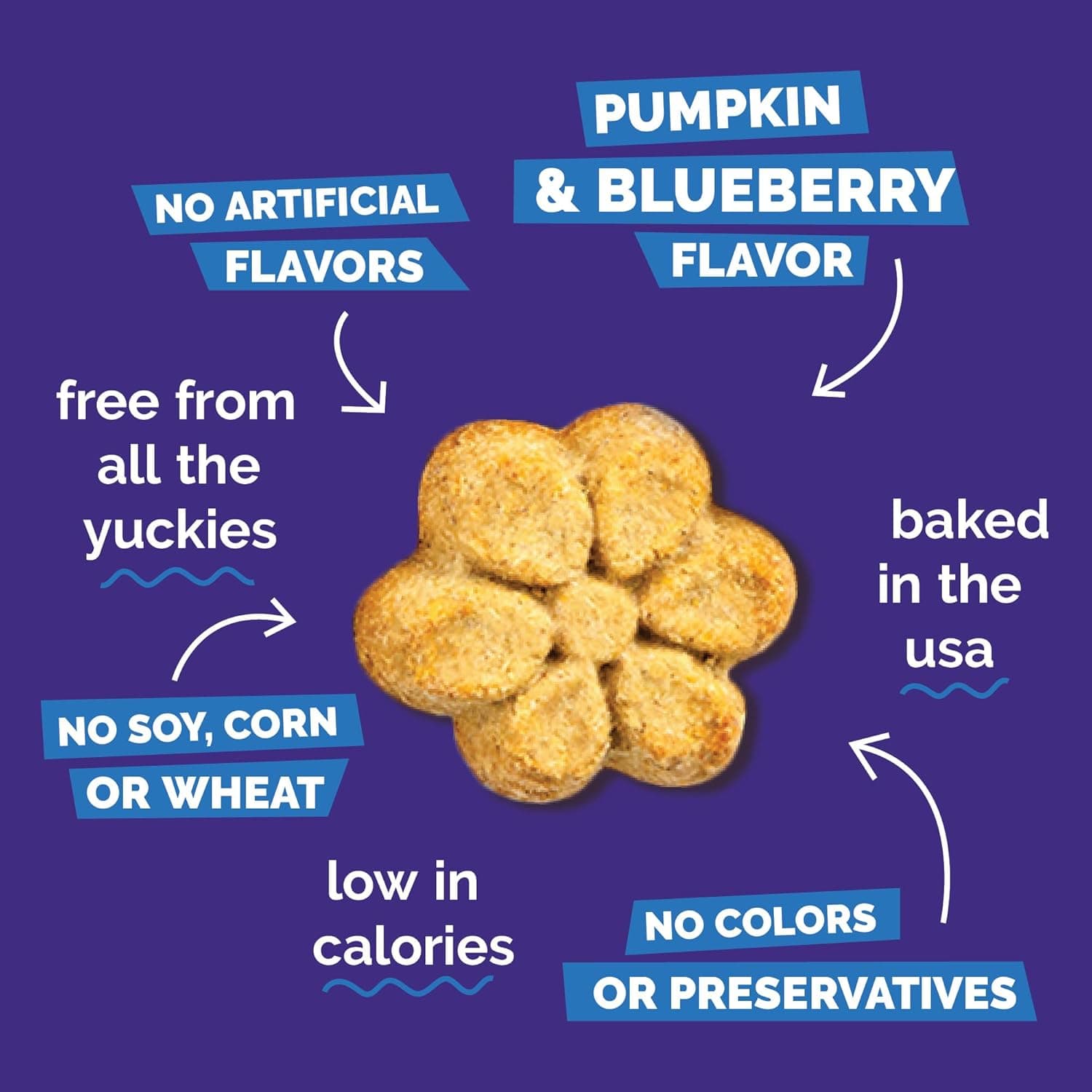 Fruitables Baked Dog Treats, Healthy Pumpkin Treat for Dogs, Low Calorie & Delicious, No Wheat, Corn or Soy, Made in the USA, Pumpkin and Blueberry Flavor, 12oz 12 Ounce (Pack of 1) Pumpkin and Blueberry - Image 6
