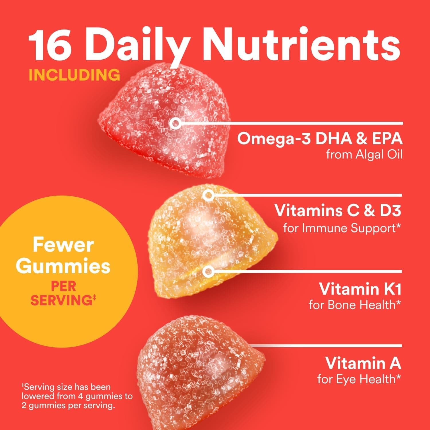 SmartyPants Kids Multivitamin Gummies - Improved Formula: Omega 3 (DHA/EPA), Vitamins D3, C, B12, B6, Vitamin A, K & Zinc, Gluten Free, Three Fruit Flavors, 60 Count (30 Day Supply) New Formula 60 Count (Pack of 1) - Image 7