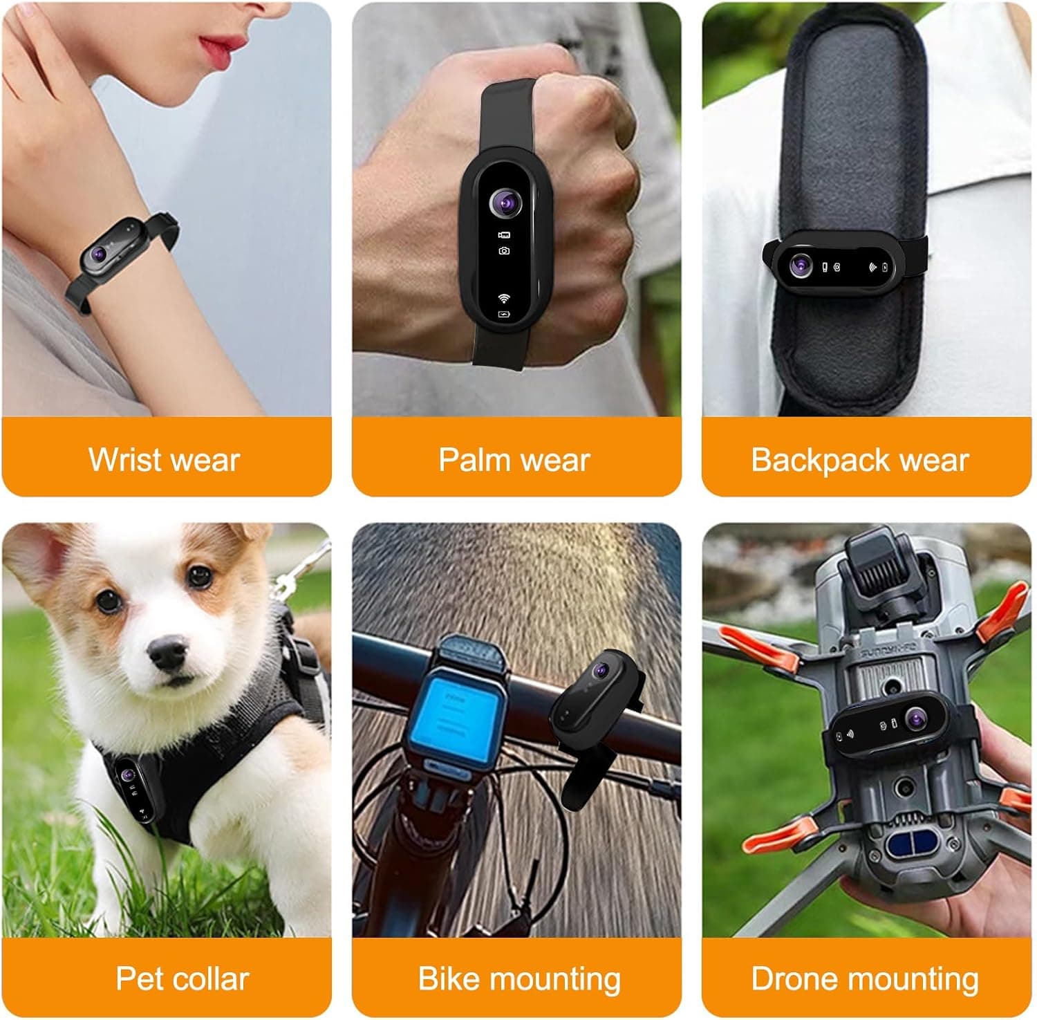 HD 1080P Pet Camera Collar with Video Record, Wireless Mini Sport Cam Built in WiFi, Small Body Action Cameras for Pet Supplies/Cycling/Travel/Walking - Image 7