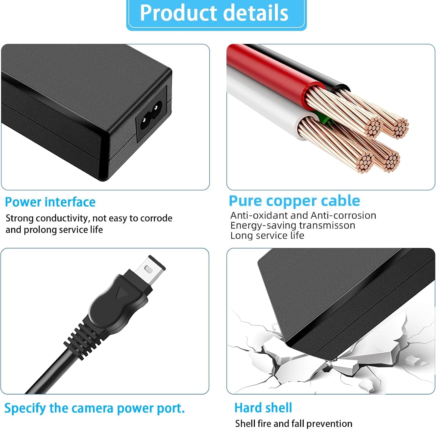 TKDY AC-L100 for Sony Handycam Camcorder Charger Cord Replace AC-L10A L10B L15A L15B L100A L100B L100C AC Adapter, fit for Sony Hi8 CCD- TRV128 TRV103 TRV130 TRV150 TRV108 TRV308 etc. - Image 7