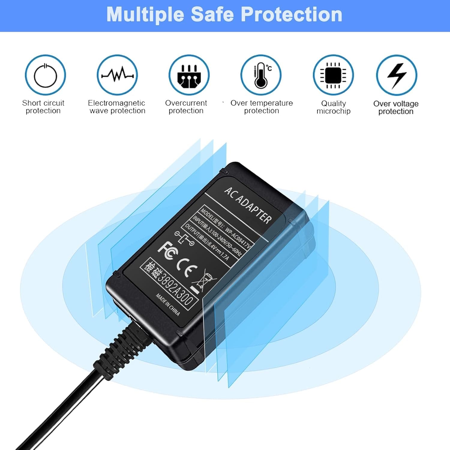 TKDY AC-L100 for Sony Handycam Camcorder Charger Cord Replace AC-L10A L10B L15A L15B L100A L100B L100C AC Adapter, fit for Sony Hi8 CCD- TRV128 TRV103 TRV130 TRV150 TRV108 TRV308 etc. - Image 6