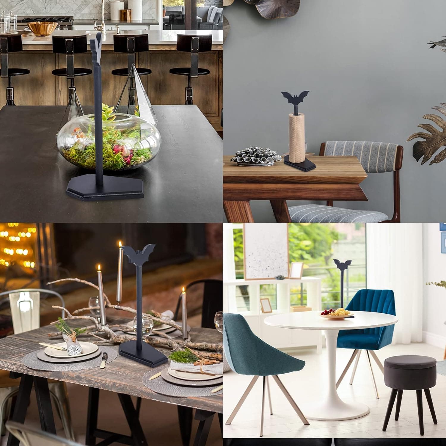 Bat Paper Towel Holder - Halloween Decor for Kitchen and Bathroom - Gothic Home Decor for Oddities and Curiosities - Goth Accessories for Countertop Stand - Witchy Gifts for Women - Image 8