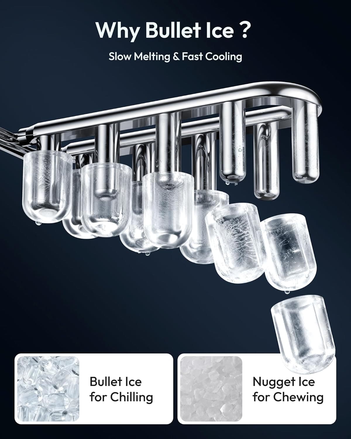 EUHOMY Countertop Ice Maker Machine with Handle, 26lbs in 24Hrs, 9 Ice Cubes Ready in 6 Mins, Auto-Cleaning Portable Ice Maker with Basket and Scoop, for Home/Kitchen/Camping/RV. (Black) Black 26lbs - Image 4