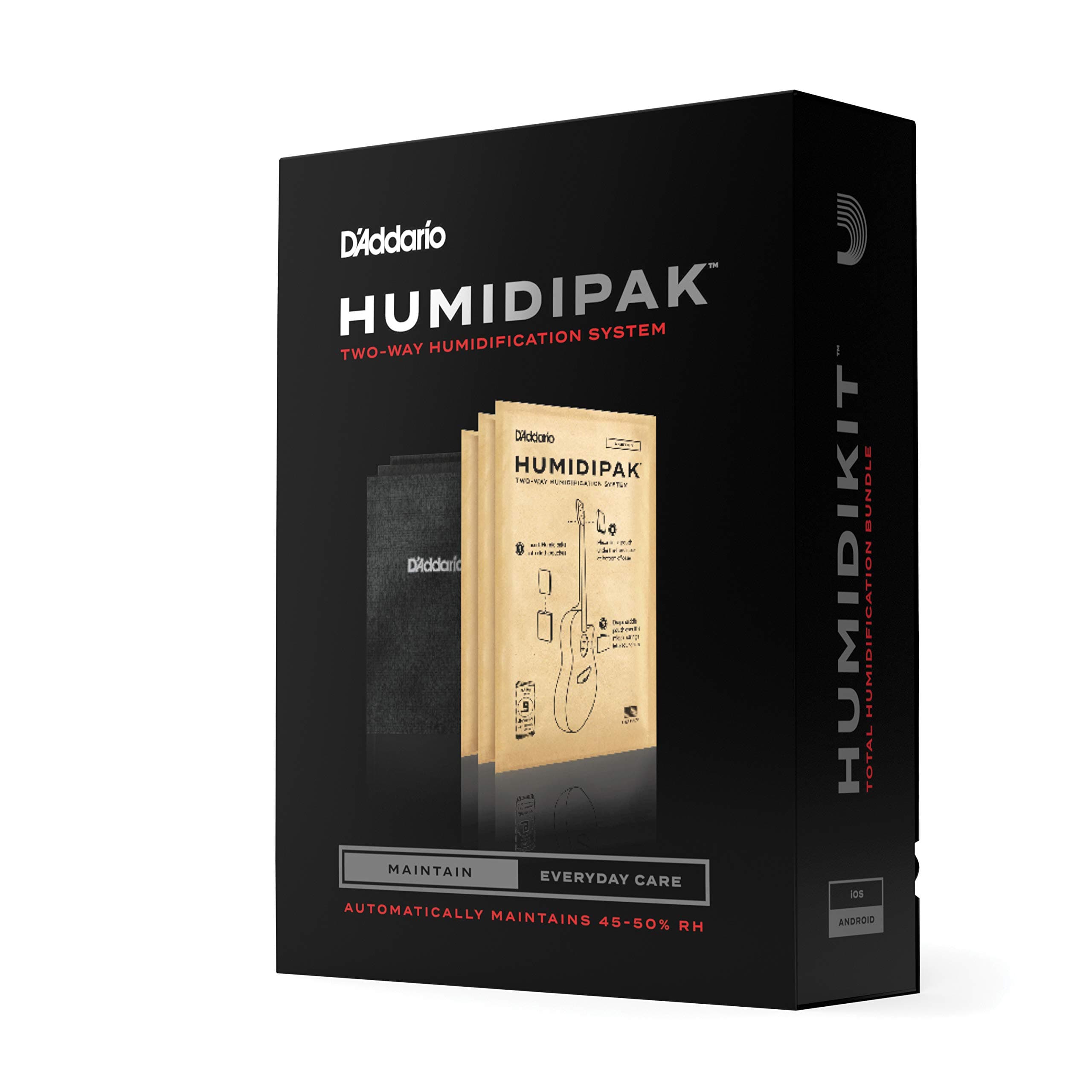 Sistema de Humidificador para Guitarra D'Addario - Kit de Mantenimiento Humidipak - Sistema Automático de Control de Humedad - Sistema de Control de Humedad Bidireccional Sin Mantenimiento para Guitarras