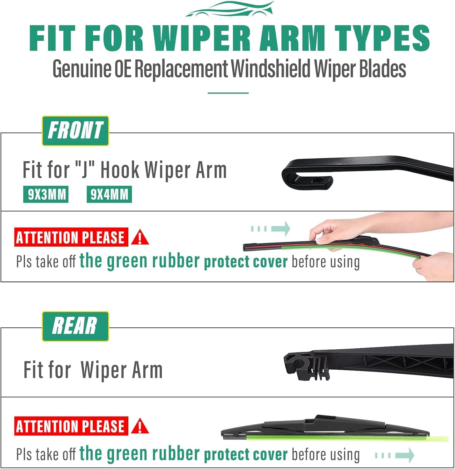 Juego de Limpiaparabrisas de Reemplazo de 26" 18" 13" para Kia Telluride 2020 2021 2022 2023 2024 2025 Sedona 2015-2021 Premium para Todas las Climas - Calidad OEM (Paquete de 3) 26"/18"/13" - Image 7