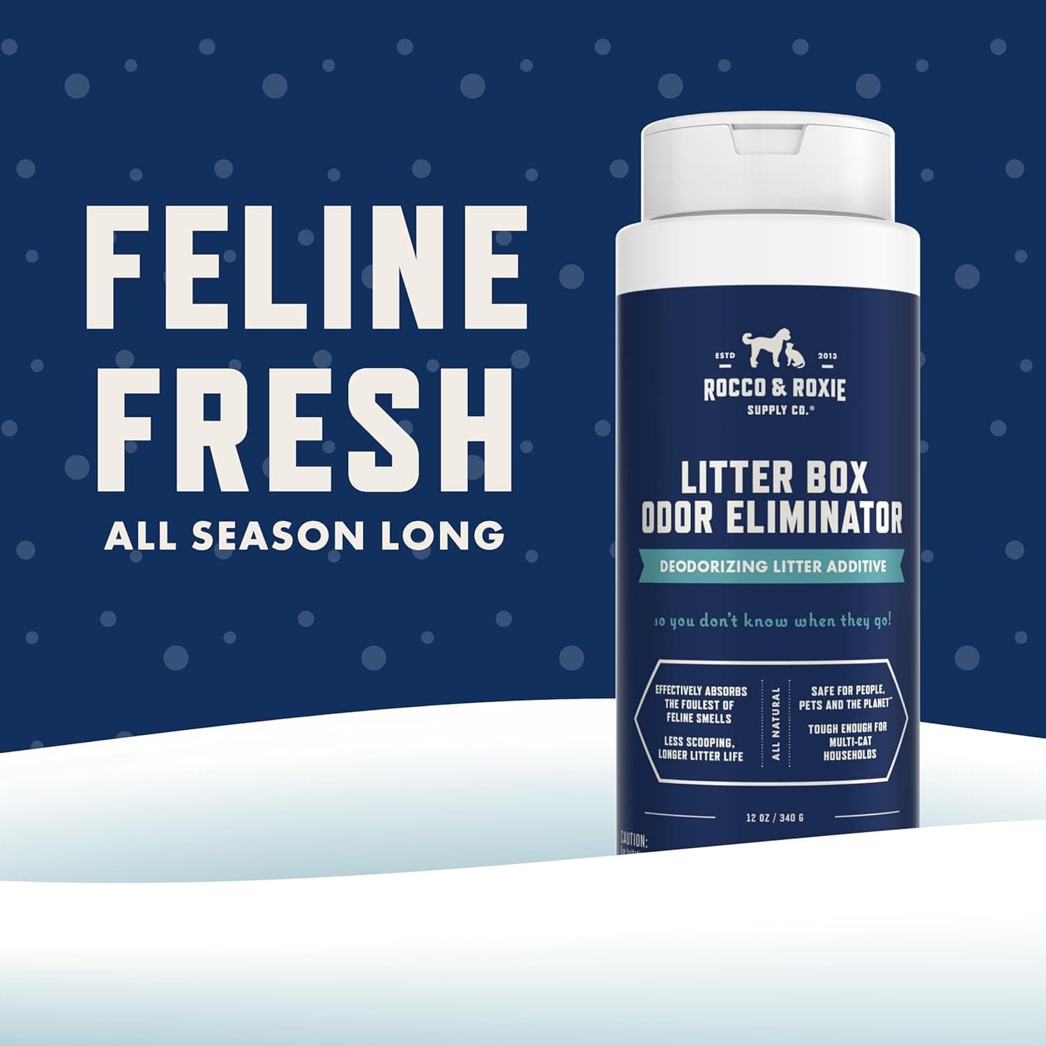 Rocco & Roxie Litter Box Odor Eliminator, Best Natural Urine Deodorizer, Cat Box Deodorizer, Smell Control, Odor Absorber, Safe for Kitty, 12 oz 12 Ounce (Pack of 1) - Image 3