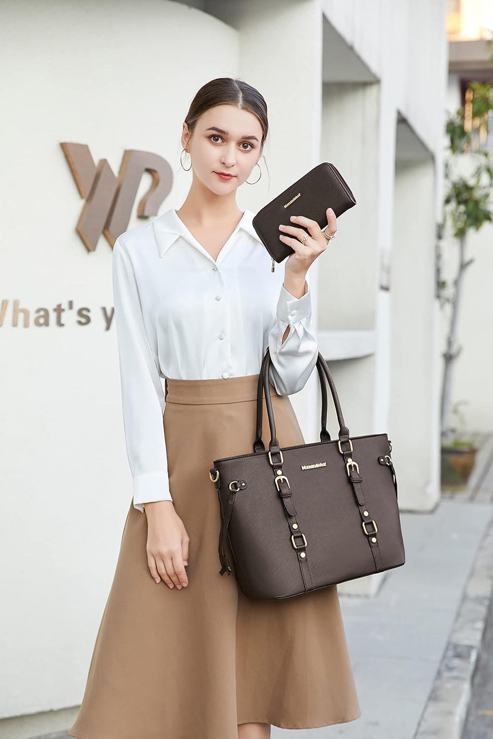 Montana West 3PCS Purses for Women Tote Bag and Wallet Set Shoulder Satchel Handbags *Coffee - Image 3