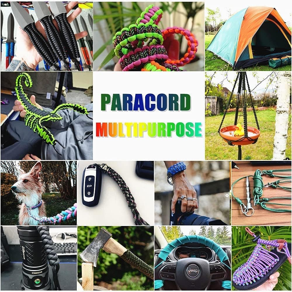 WEREWOLVES 80 Colors Paracord Cord, 550 Paracord Bracelet Crafting Combo Kits with Instruction - Multifunction Paracord Ropes, 10 Feet Each Parachute Cord for DIY Manual Braiding Supplies 80 Colors-Forest - Image 8