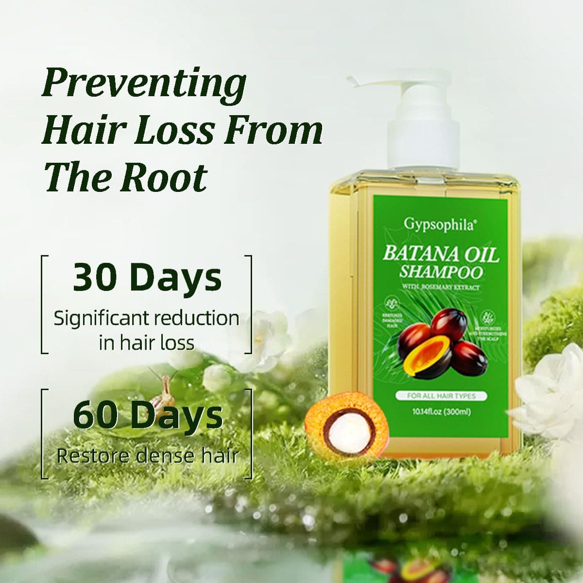 Batana Oil Shampoo for hair growth, Rosemary Shampoo,Nourishing & Rejuvenating for Softness & Volume, Suitable for Men & Women, Reduces Hair Loss (10.14 fl oz) 10.14 Fl Oz (Pack of 1) - Image 3