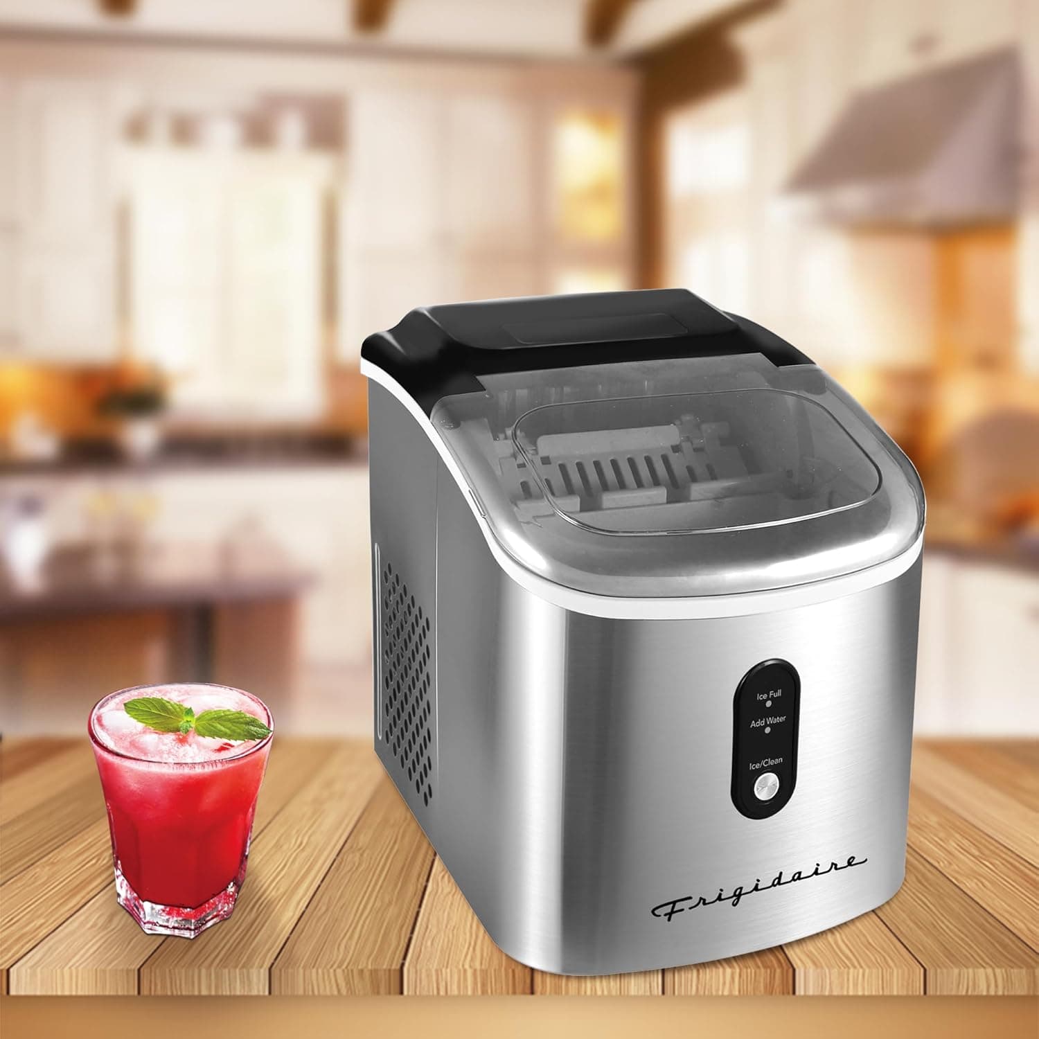 Frigidaire EFIC103-AMZ-SC Counter Top Maker with Over-Sized Ice Bucket, Stainless Steel, Self Cleaning Function, Heavy Duty, Stainless Stainless Ice Maker - Image 7