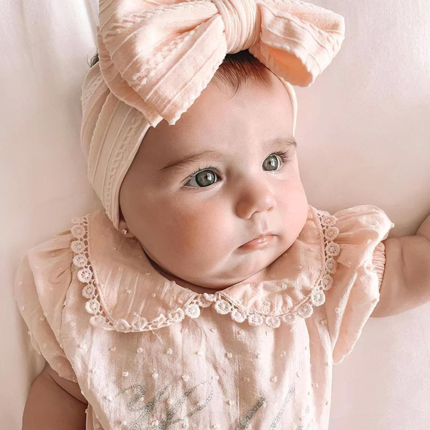 CÉLLOT 6 Pcs Baby Bows Headbands Nylon Hairbands Baby Girl Bows Hair Accessories for Newborn Infant Toddler Essentials (Classic Pink Series) - Image 8