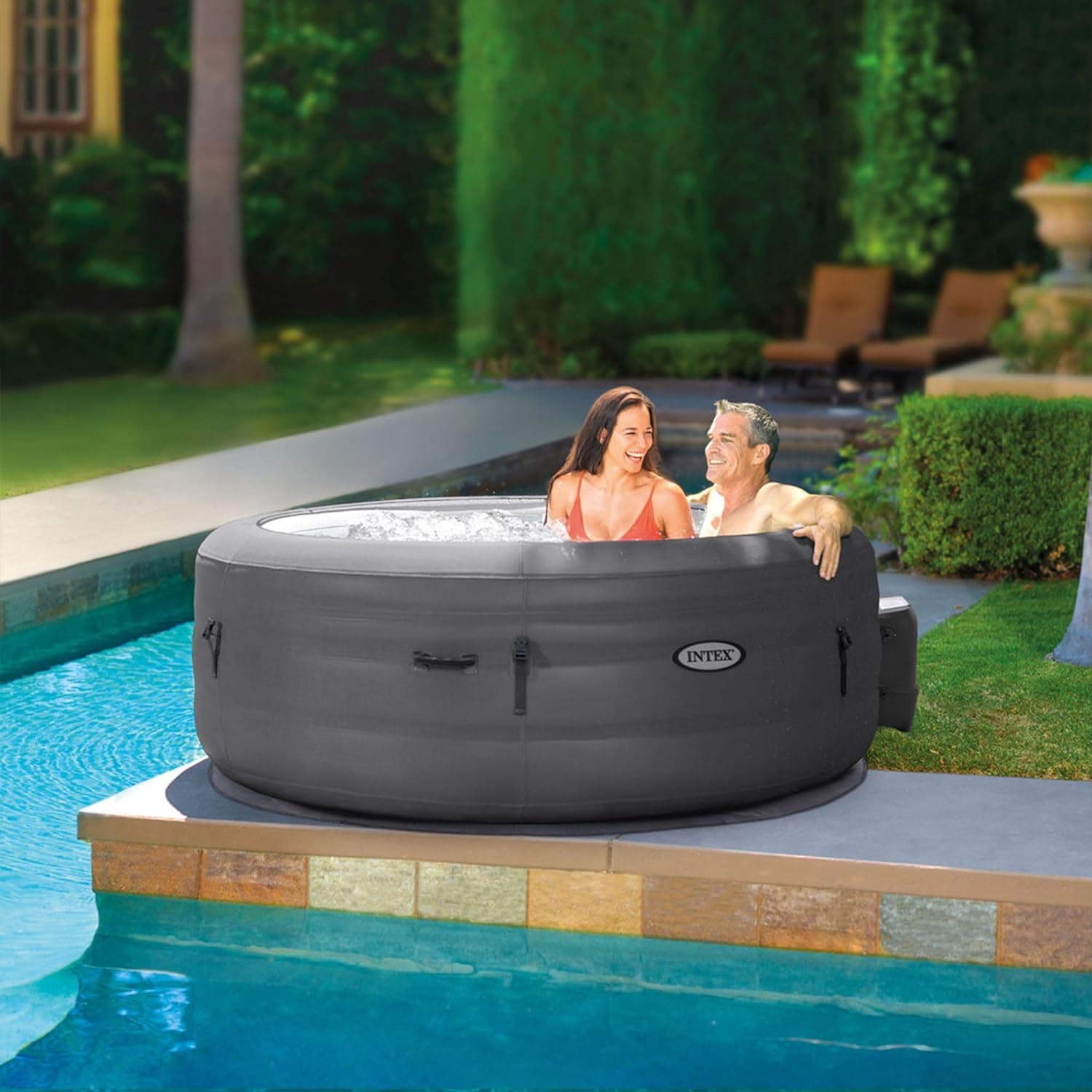 INTEX 28483E SimpleSpa Inflatable Hot Tub 4 Person Bubble Massage Spa: Includes Insulated Cover – Built-in QuickFill Inflation – Soothing Jets – 77" x 26" - Image 8