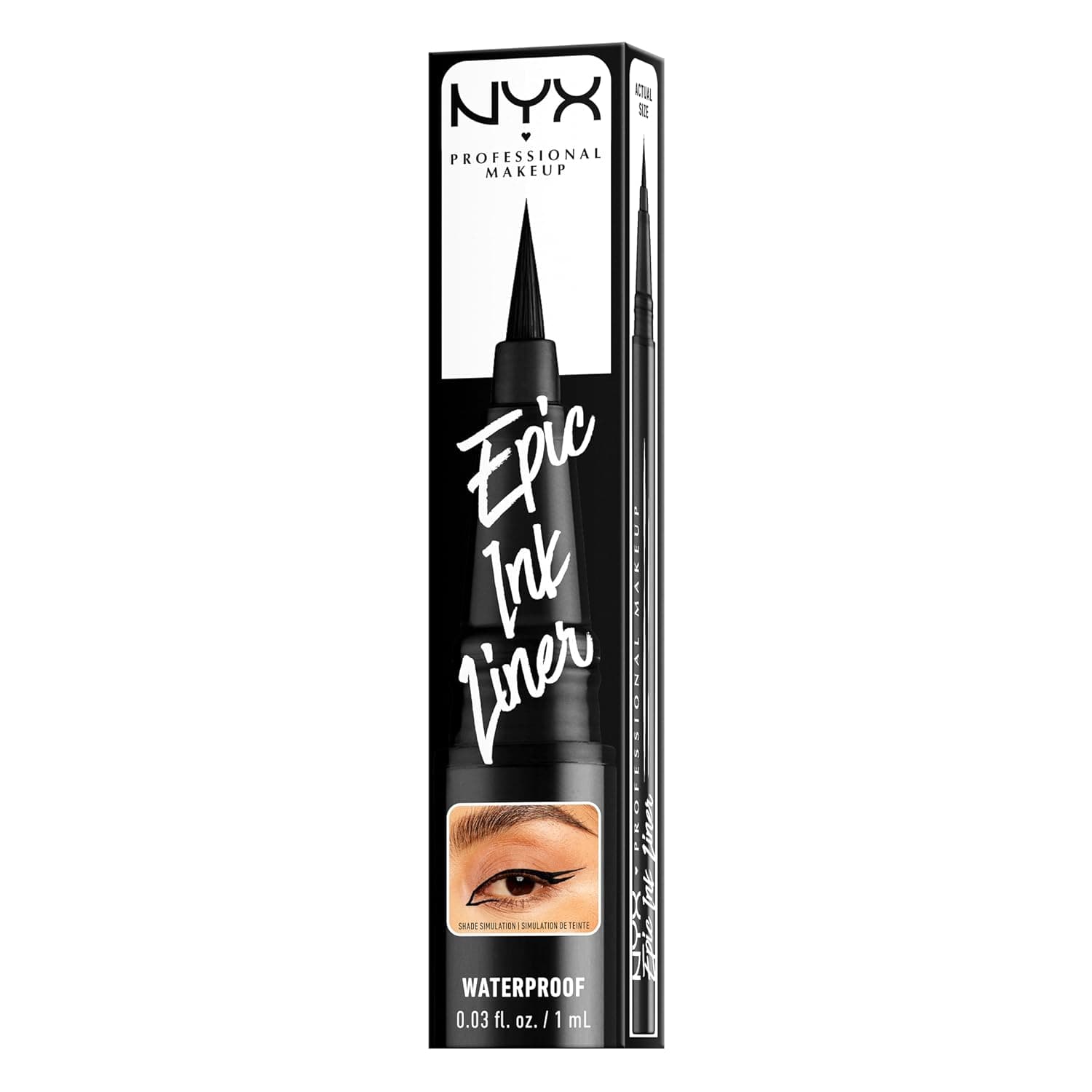 NYX PROFESSIONAL MAKEUP Epic Ink Liner, Waterproof Liquid Eyeliner - Black, Vegan Formula 01 Black 1 Count (Pack of 1) - Image 10